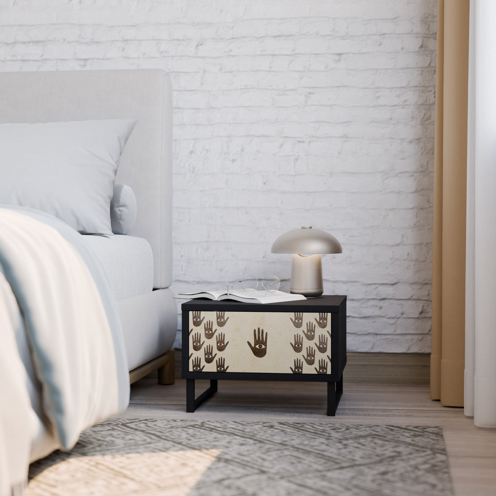 VOIR PLUS Table de chevet en finition noire