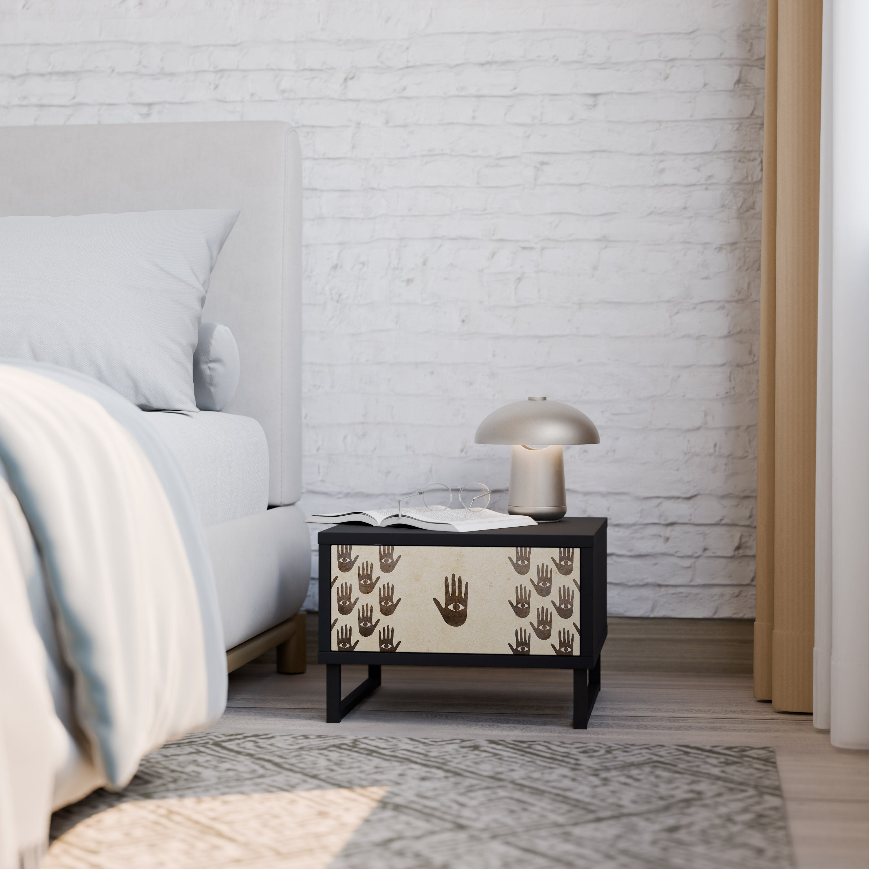 VOIR PLUS Table de chevet en finition noire