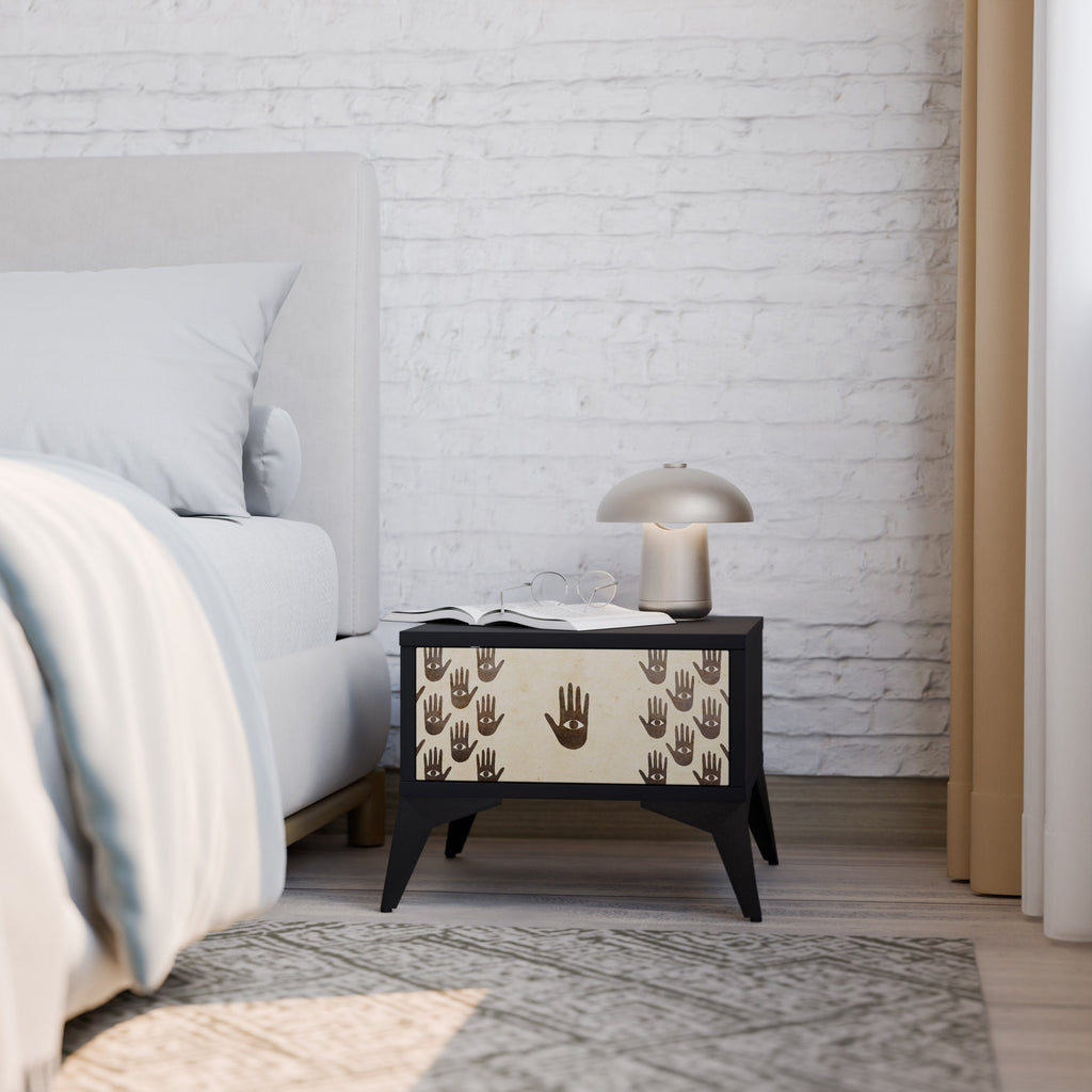 VOIR PLUS Table de chevet en finition noire