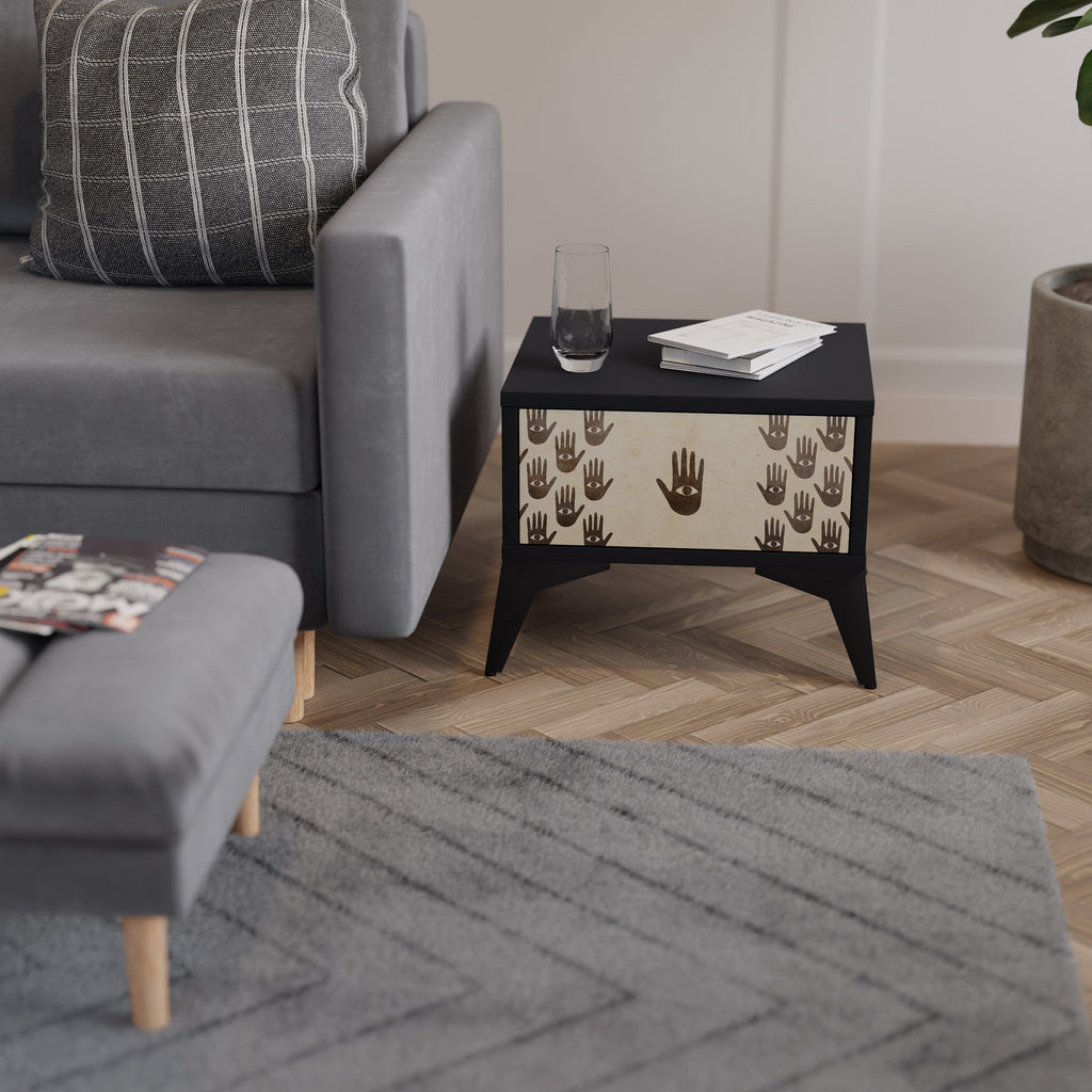 VOIR PLUS Table de chevet en finition noire