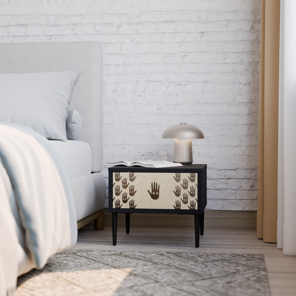 VOIR PLUS Table de chevet en finition noire