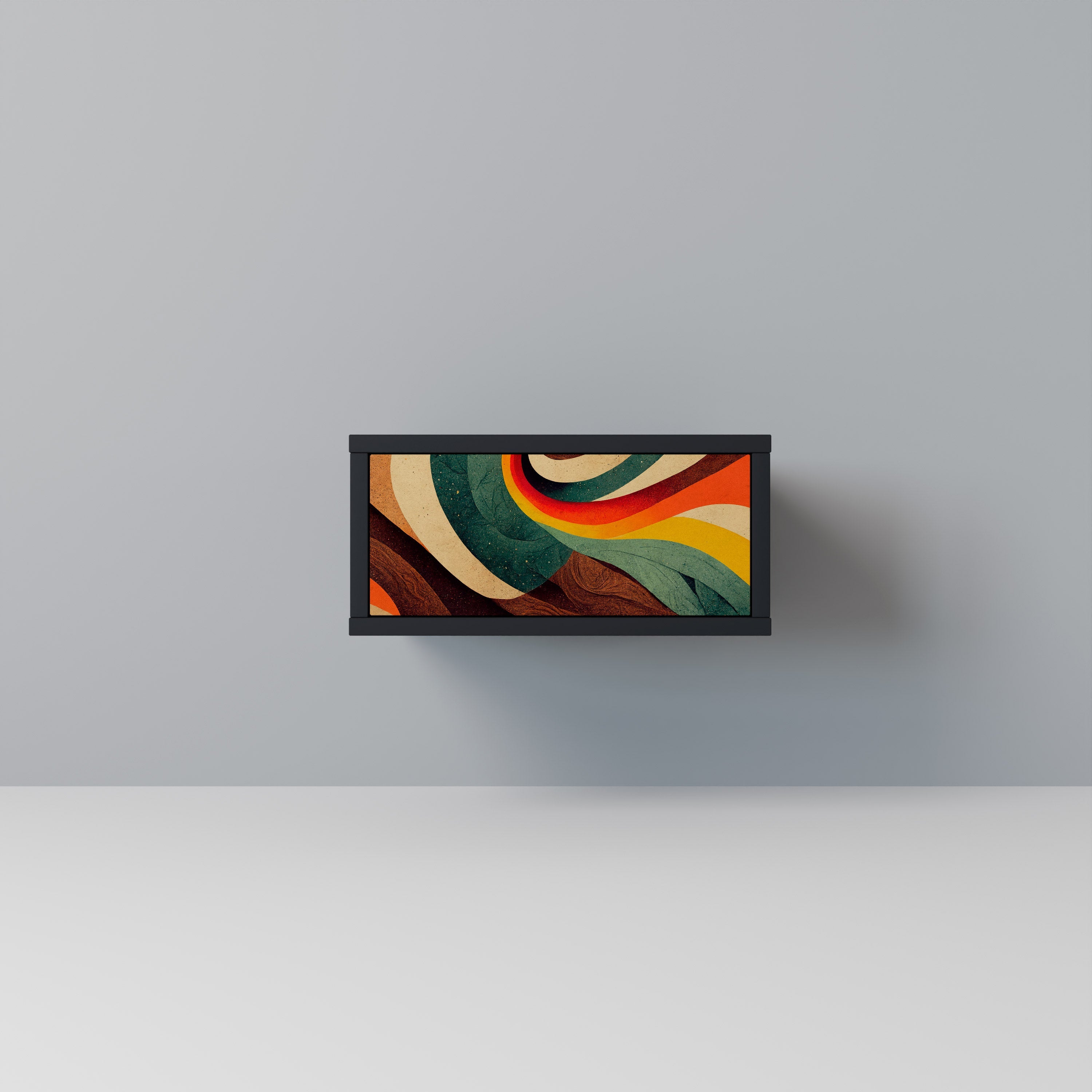 Table de chevet COLORFUL STRANDS en finition noire