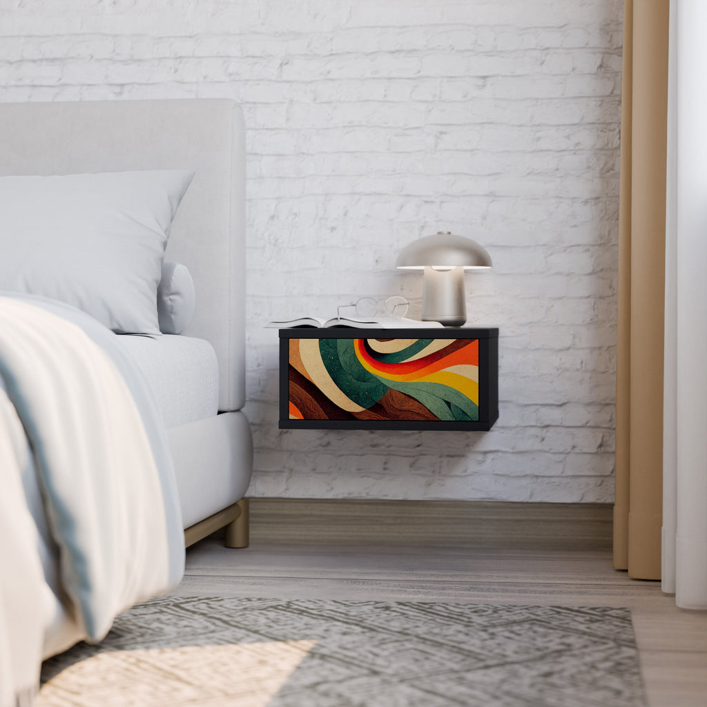 Table de chevet COLORFUL STRANDS en finition noire