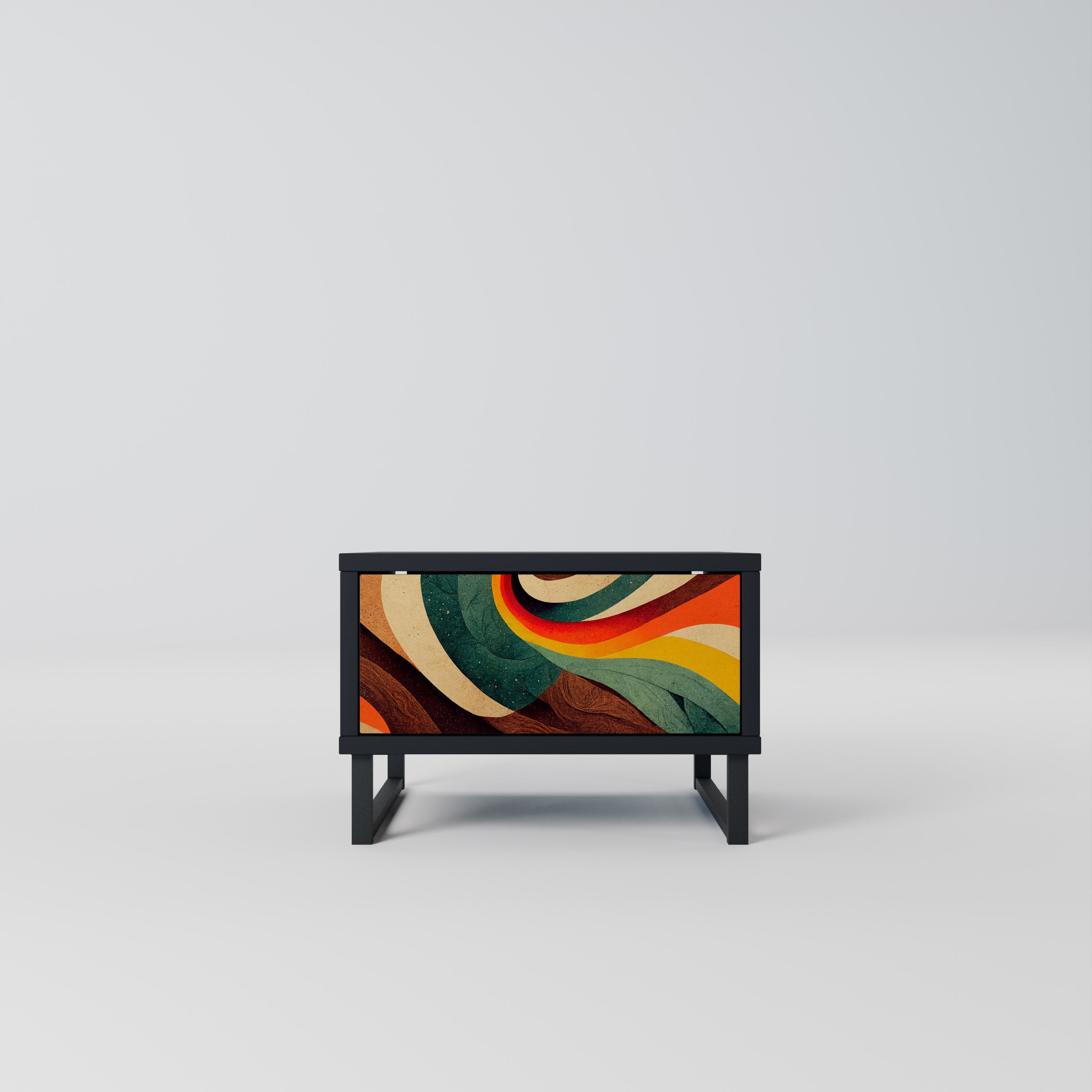 Table de chevet COLORFUL STRANDS en finition noire