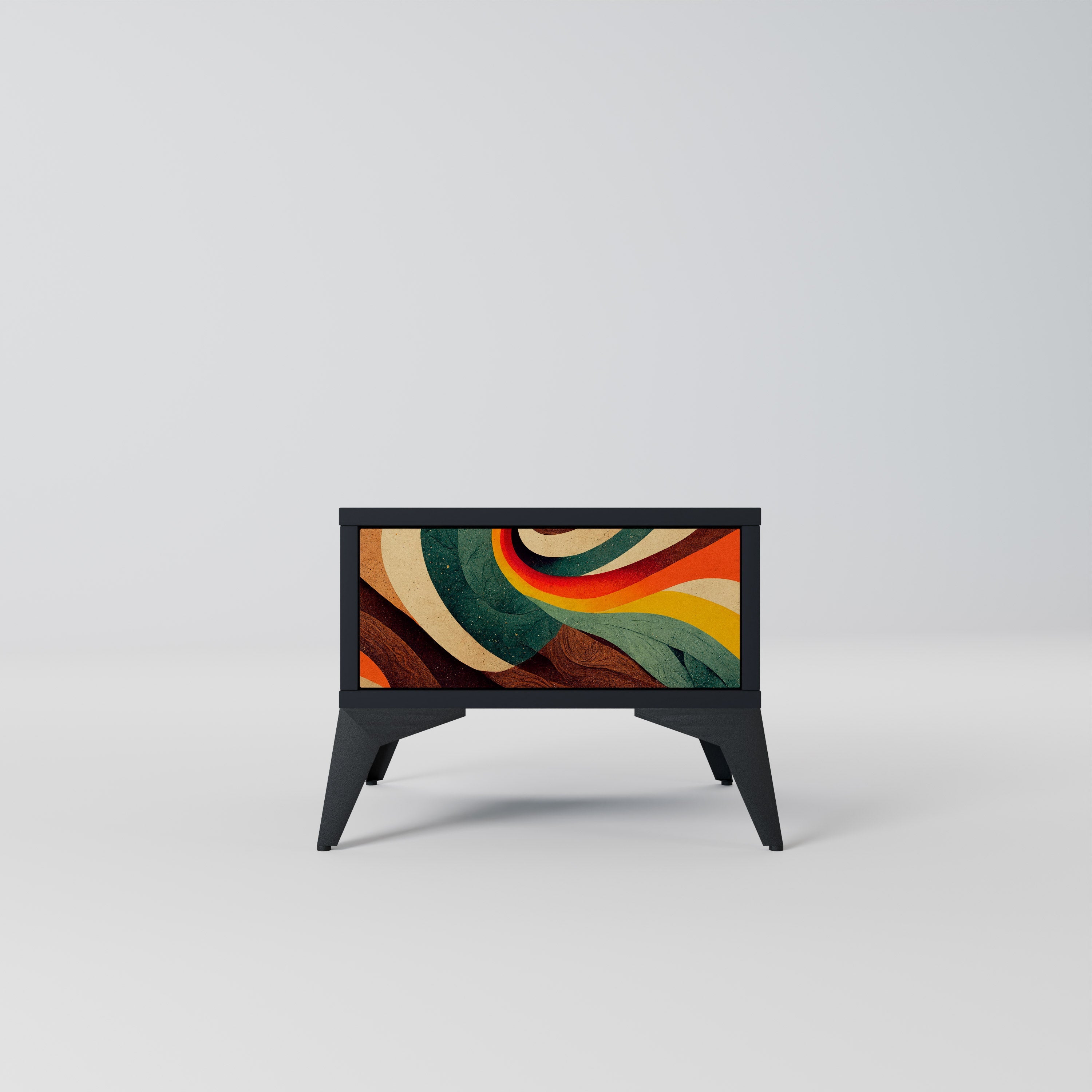 Table de chevet COLORFUL STRANDS en finition noire