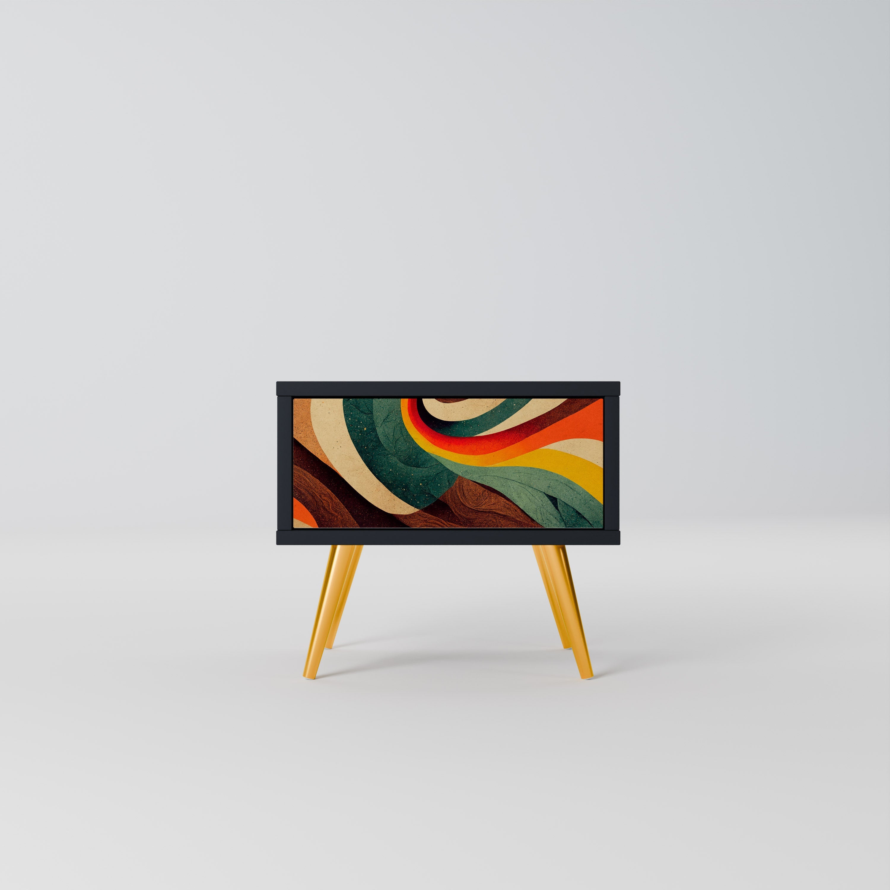 Table de chevet COLORFUL STRANDS en finition noire