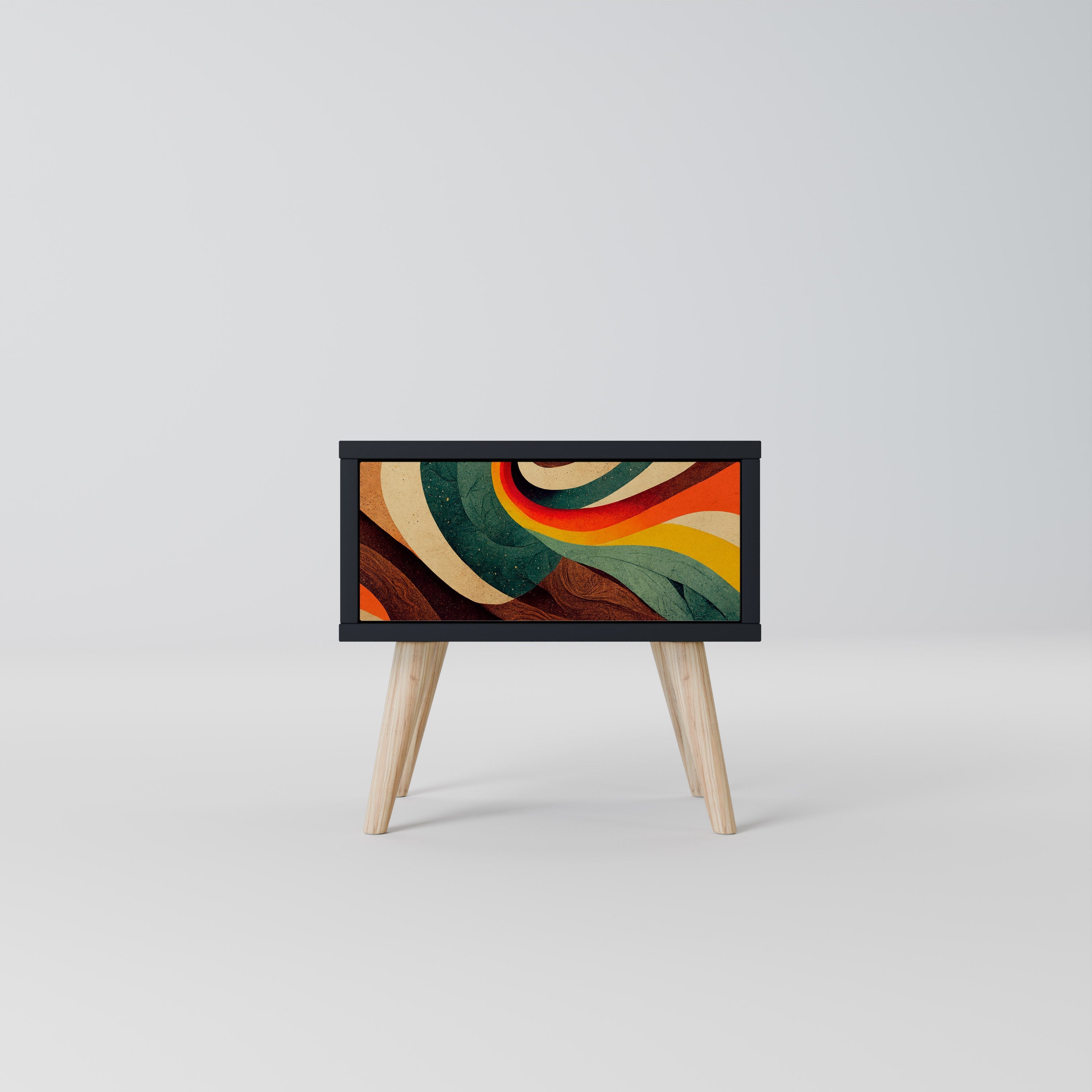 Table de chevet COLORFUL STRANDS en finition noire