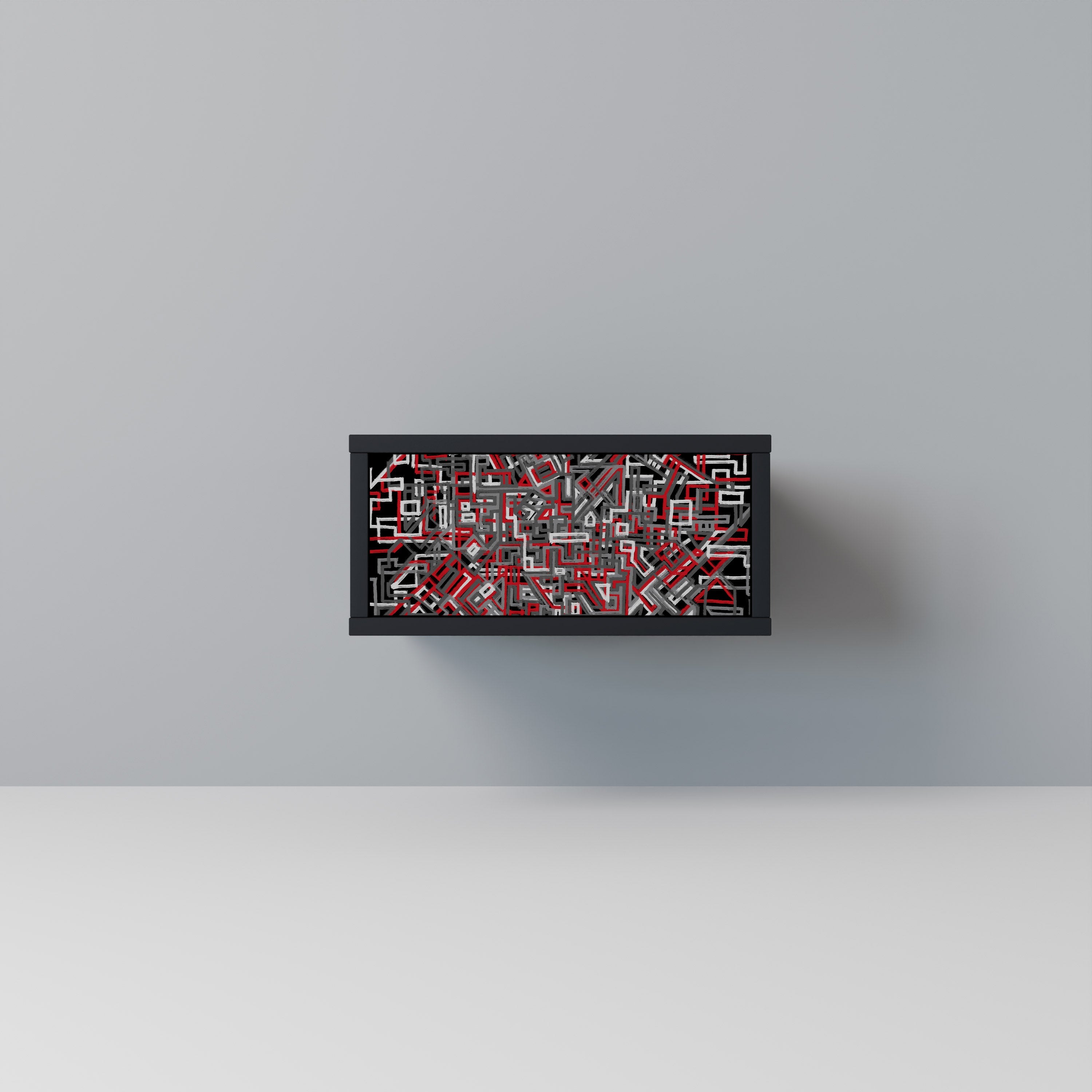 Table de chevet BROKEN LINES en finition noire