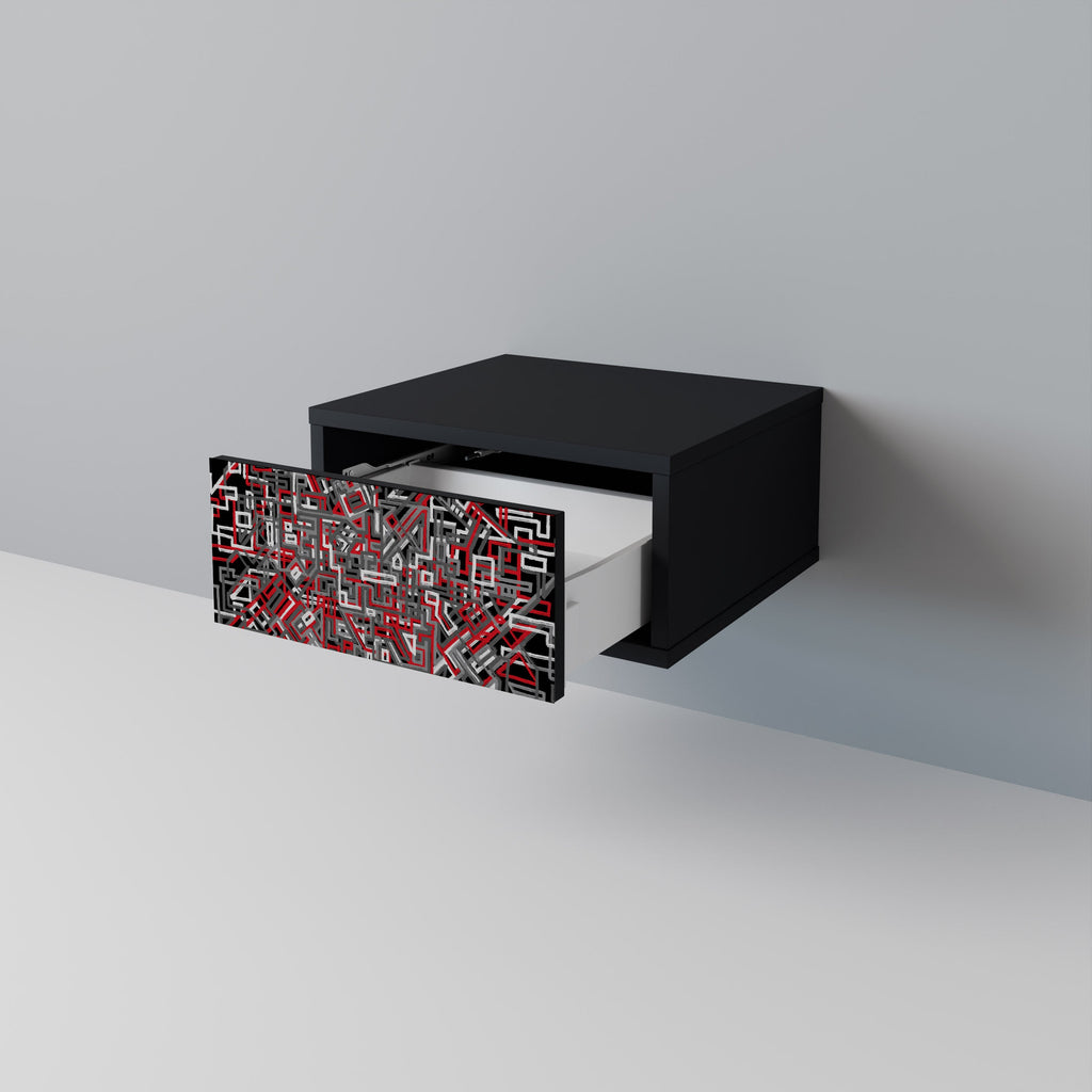 Table de chevet BROKEN LINES en finition noire