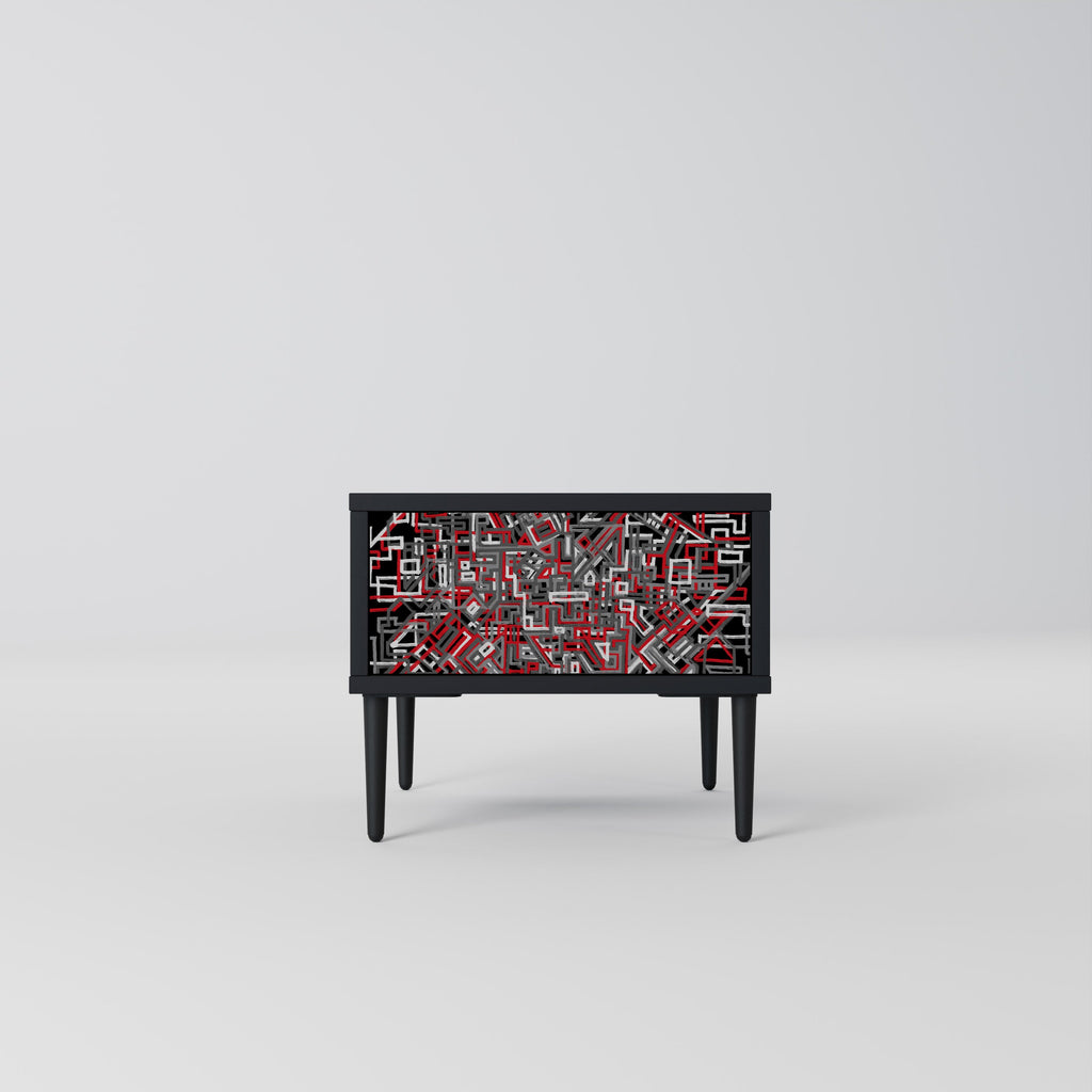 Table de chevet BROKEN LINES en finition noire