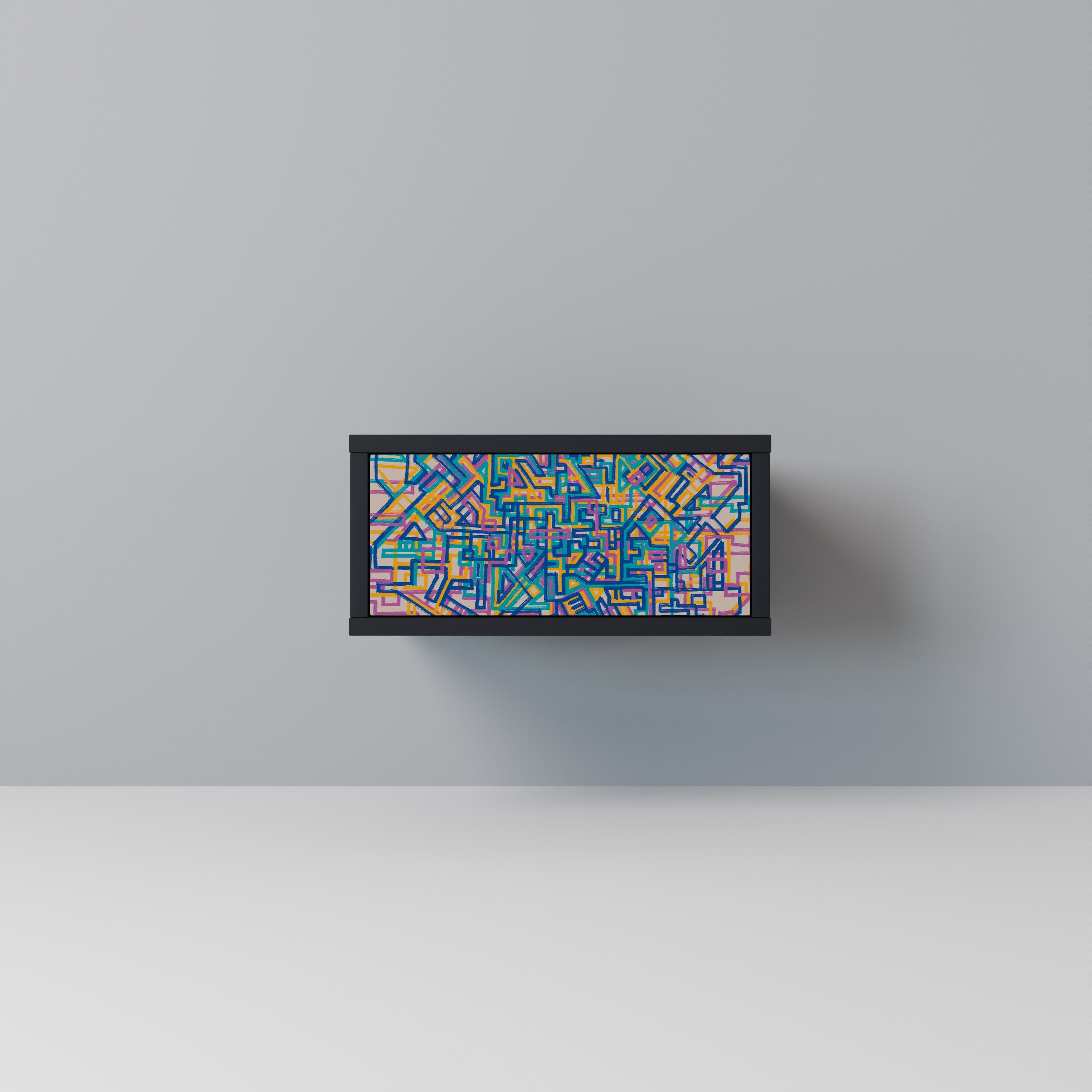 Table de chevet MEMORIES MAP en finition noire