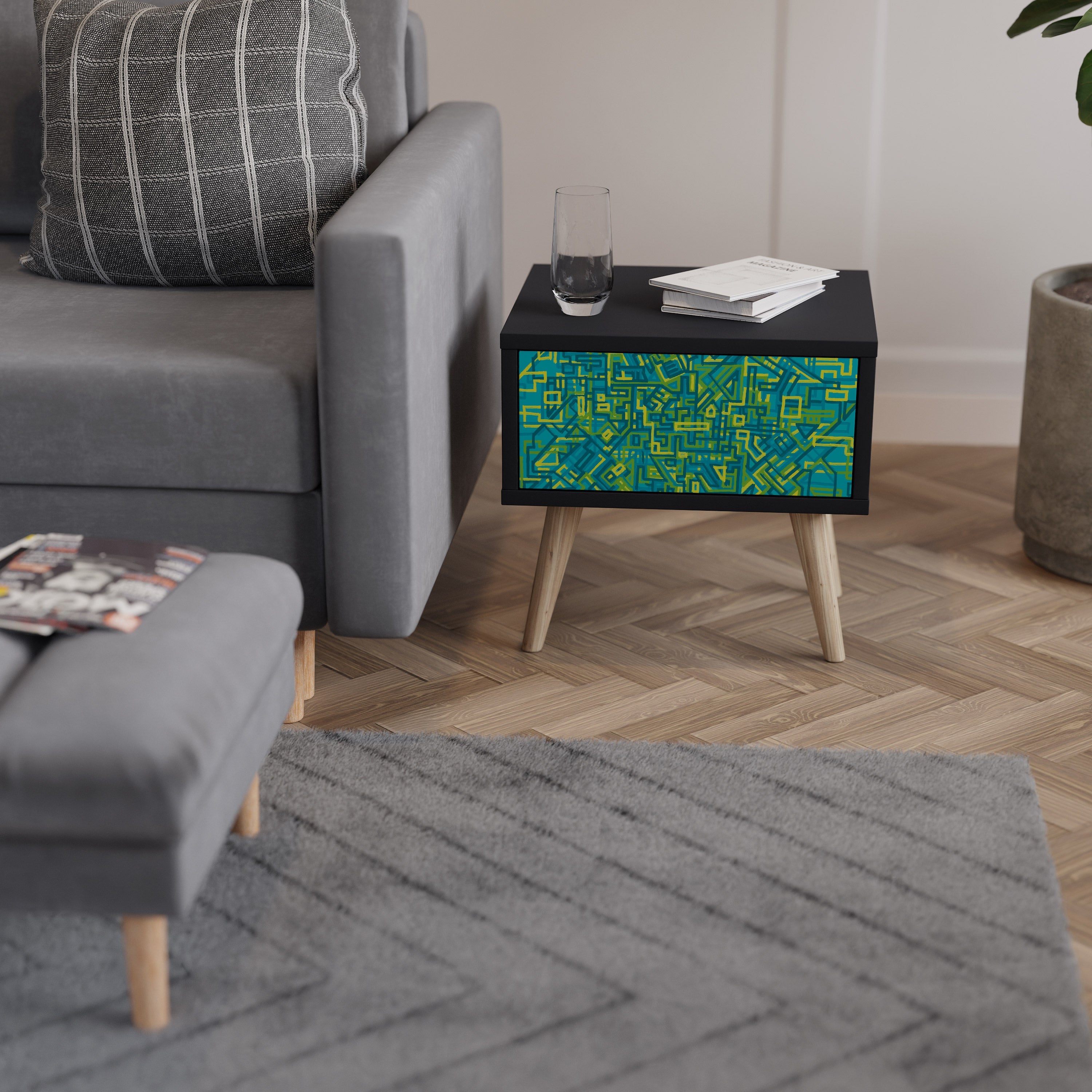 Table de chevet NOSTALGIC MEMORIES en finition noire