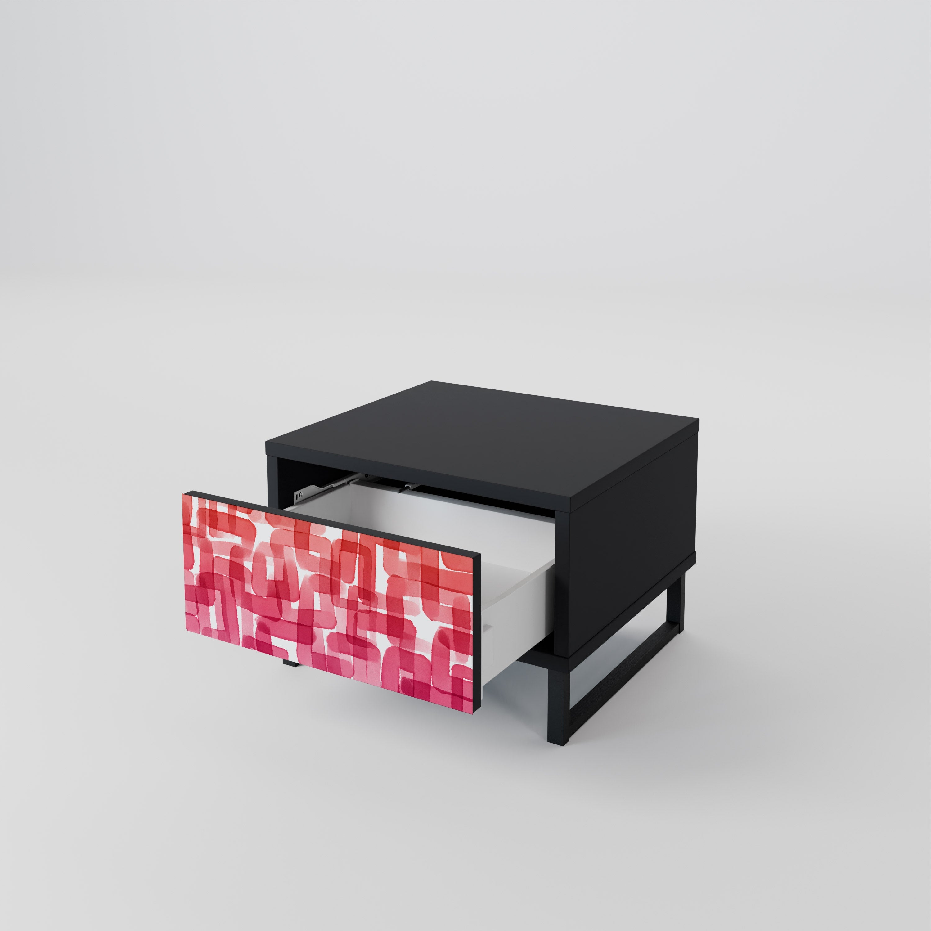 Table de chevet KALEIDOSCOPIC CUBISM en finition noire