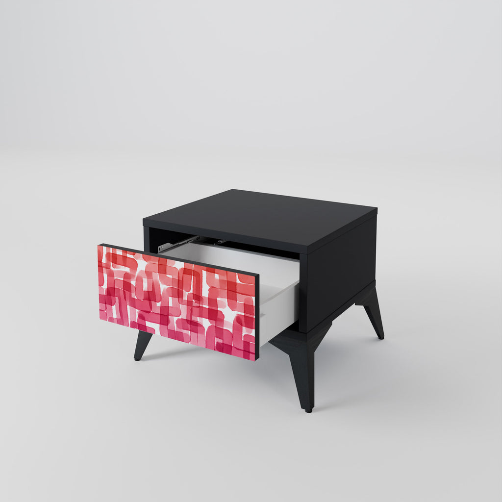 Table de chevet KALEIDOSCOPIC CUBISM en finition noire