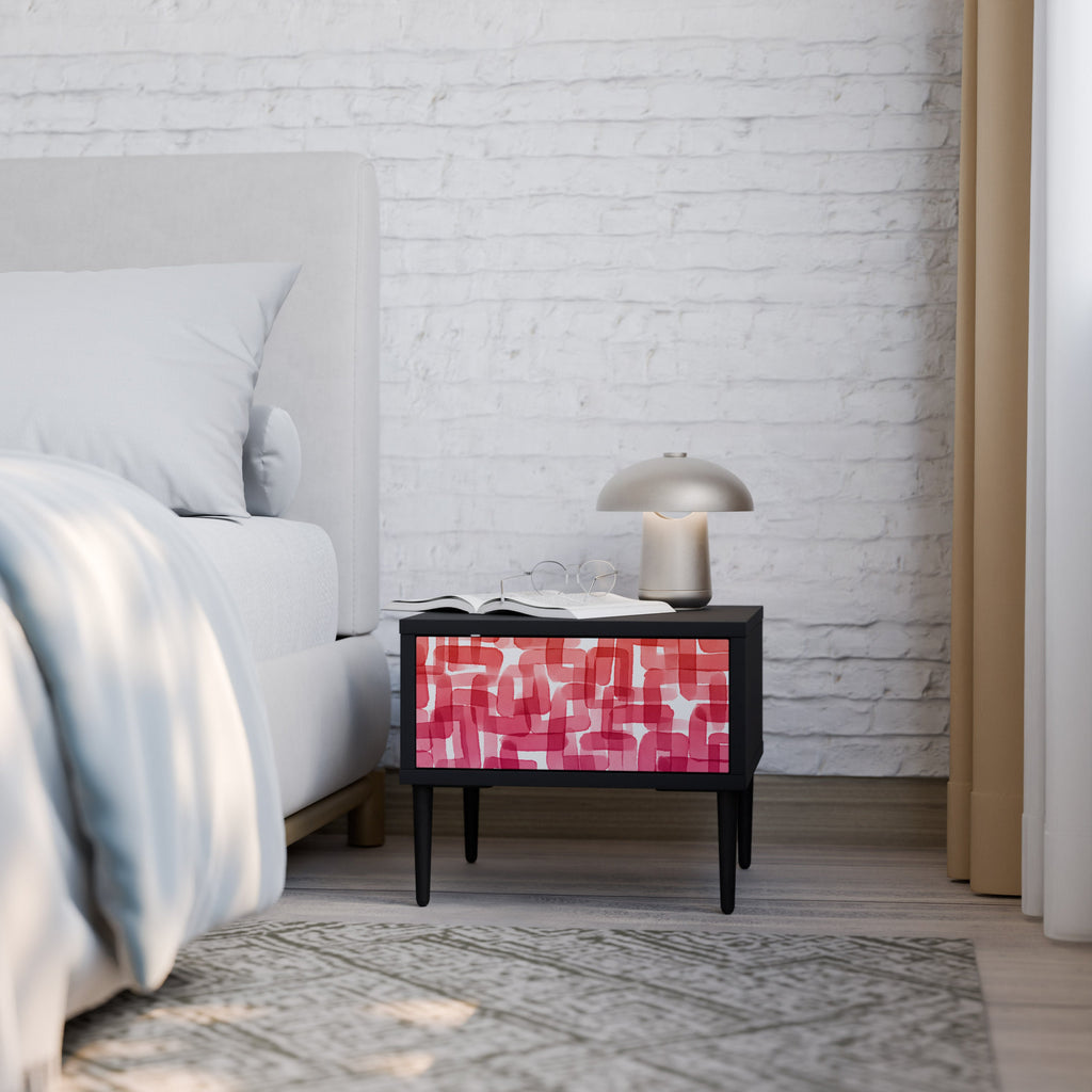 Table de chevet KALEIDOSCOPIC CUBISM en finition noire