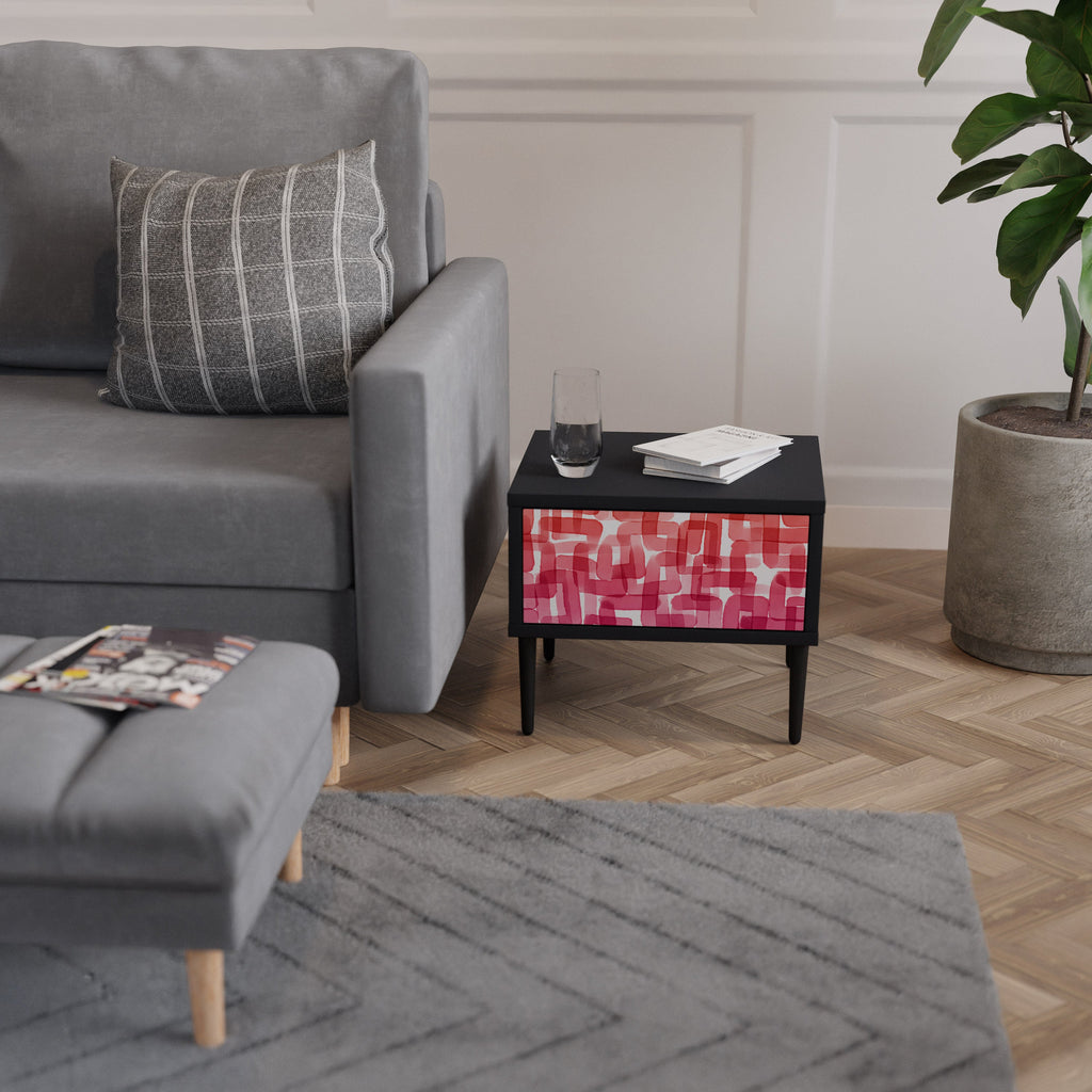 Table de chevet KALEIDOSCOPIC CUBISM en finition noire