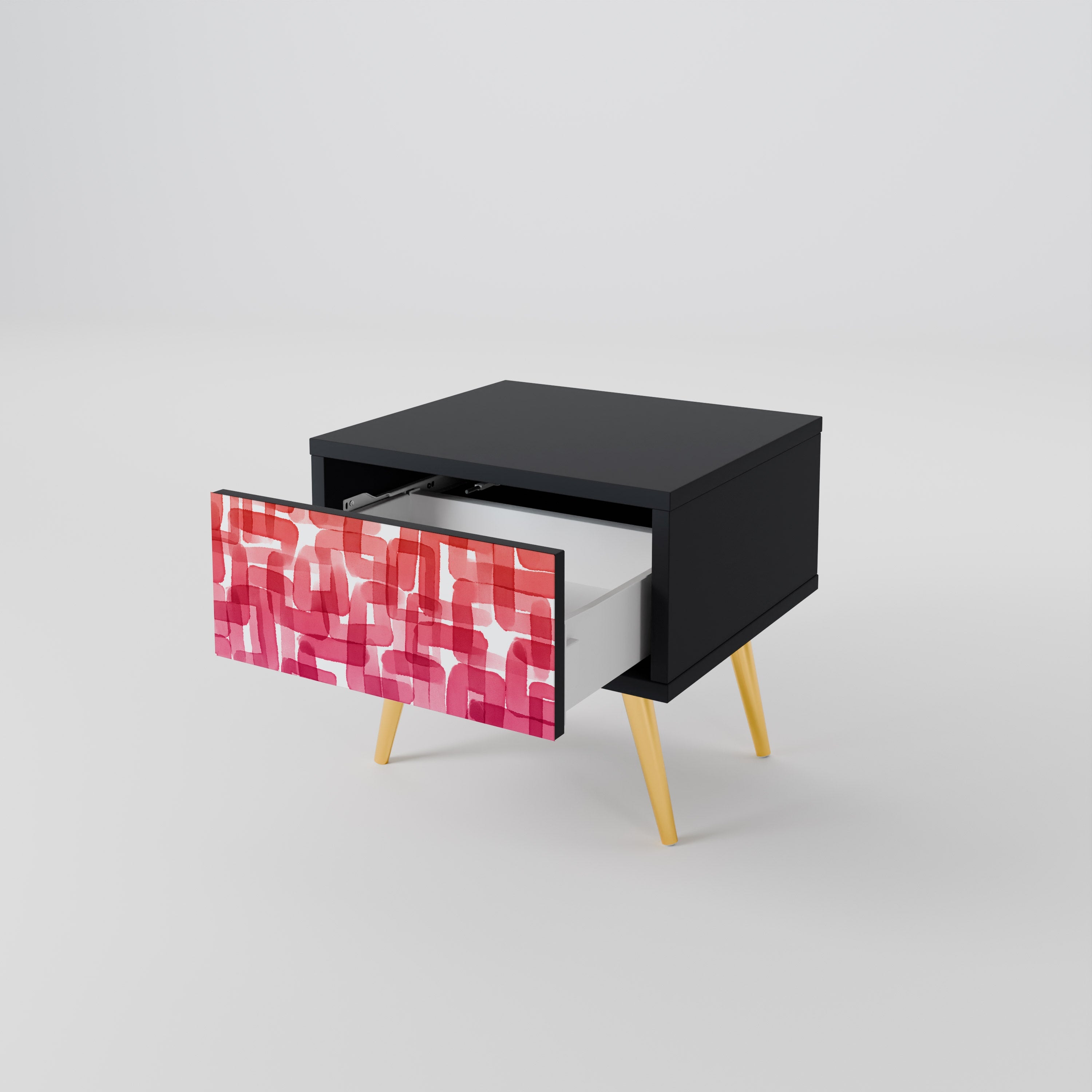 Table de chevet KALEIDOSCOPIC CUBISM en finition noire