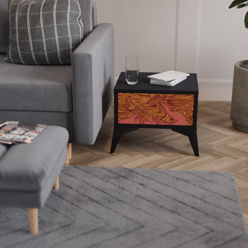 Table de chevet FLOATING THOUGHTS en finition noire