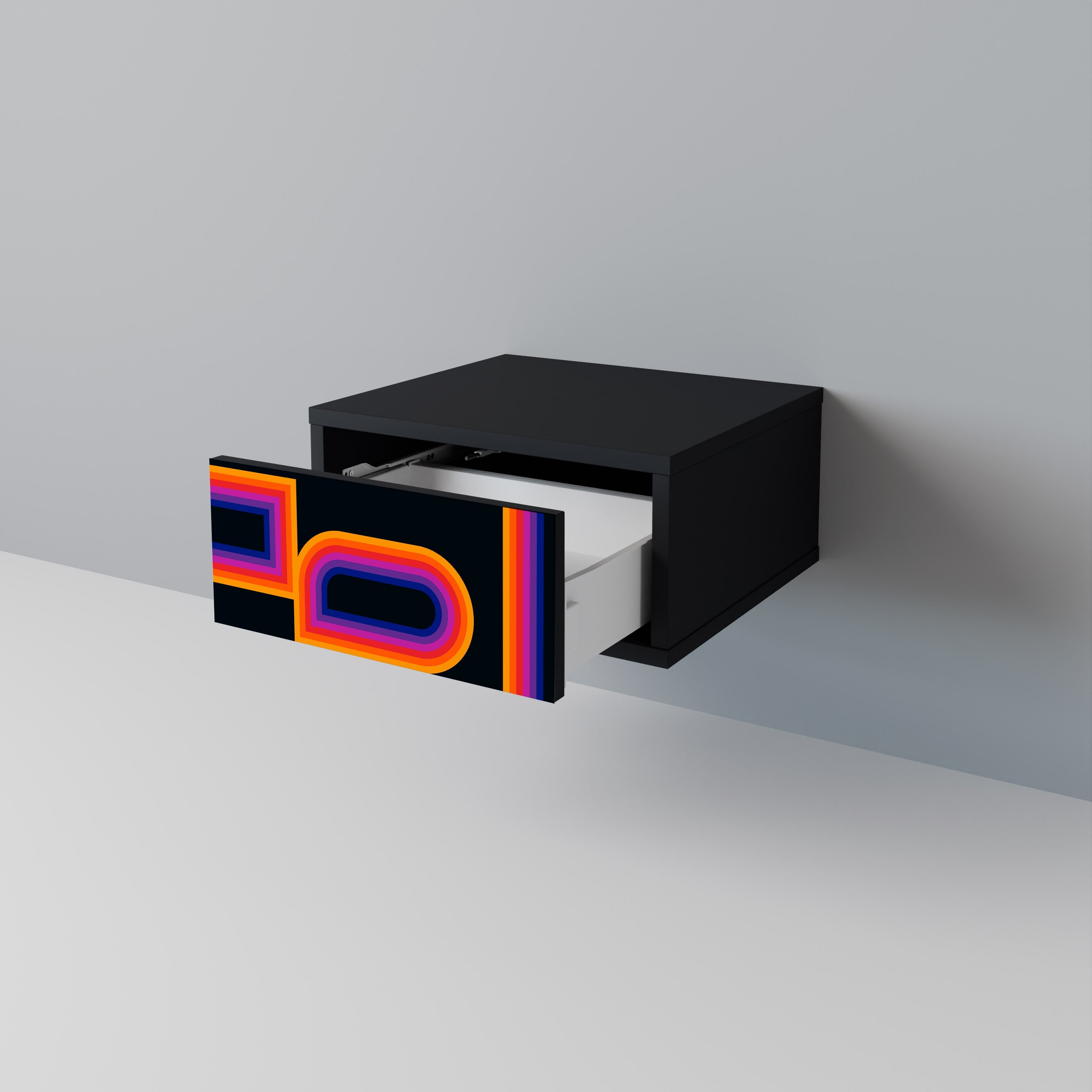 Table de chevet BLINDED BY THE LIGHTS en finition noire