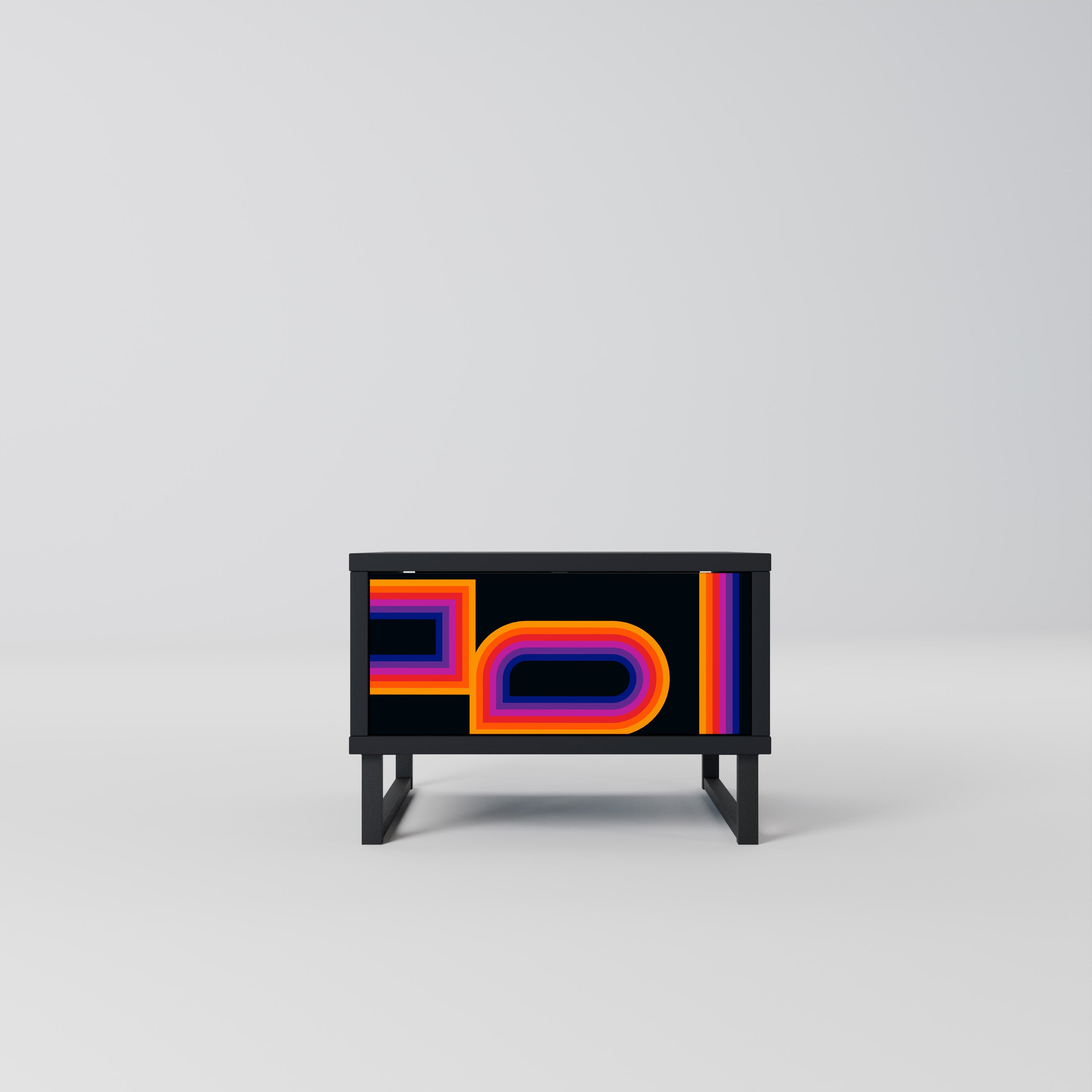 Table de chevet BLINDED BY THE LIGHTS en finition noire