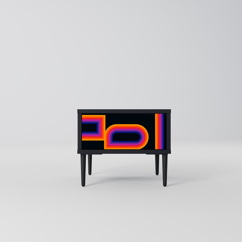 Table de chevet BLINDED BY THE LIGHTS en finition noire