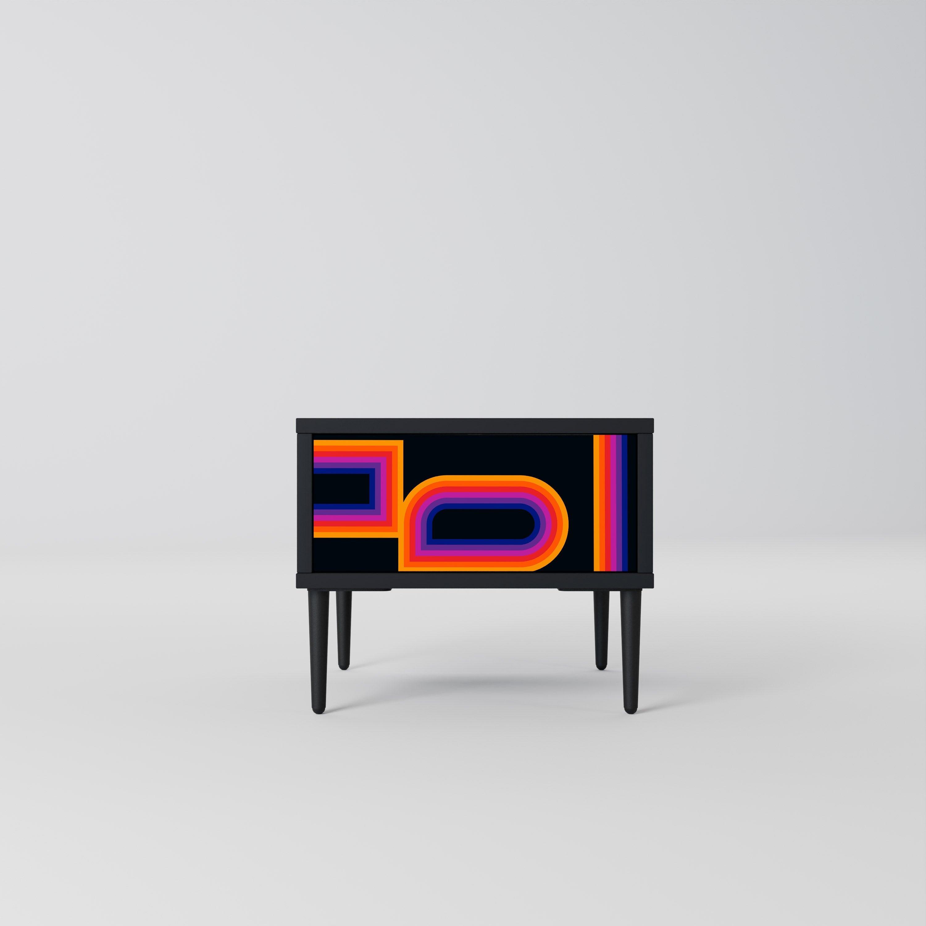 Table de chevet BLINDED BY THE LIGHTS en finition noire