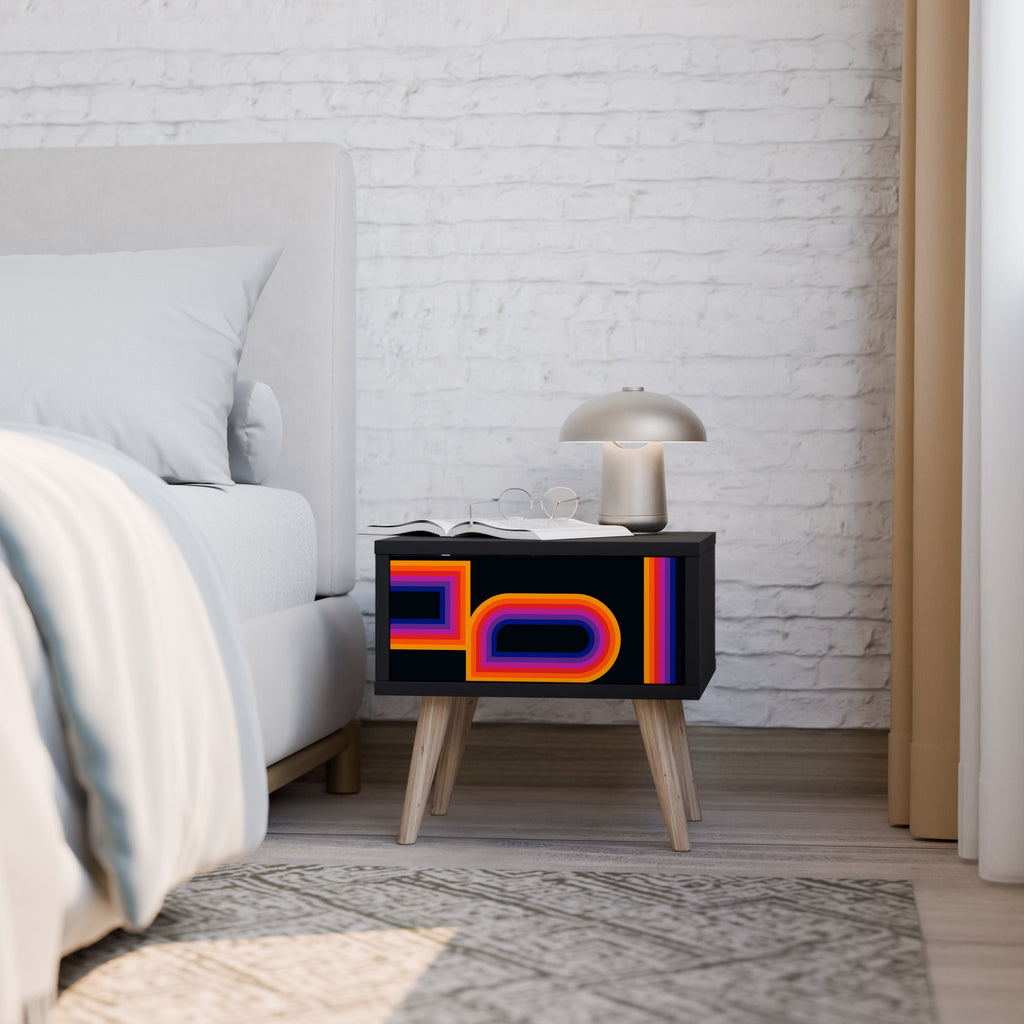 Table de chevet BLINDED BY THE LIGHTS en finition noire