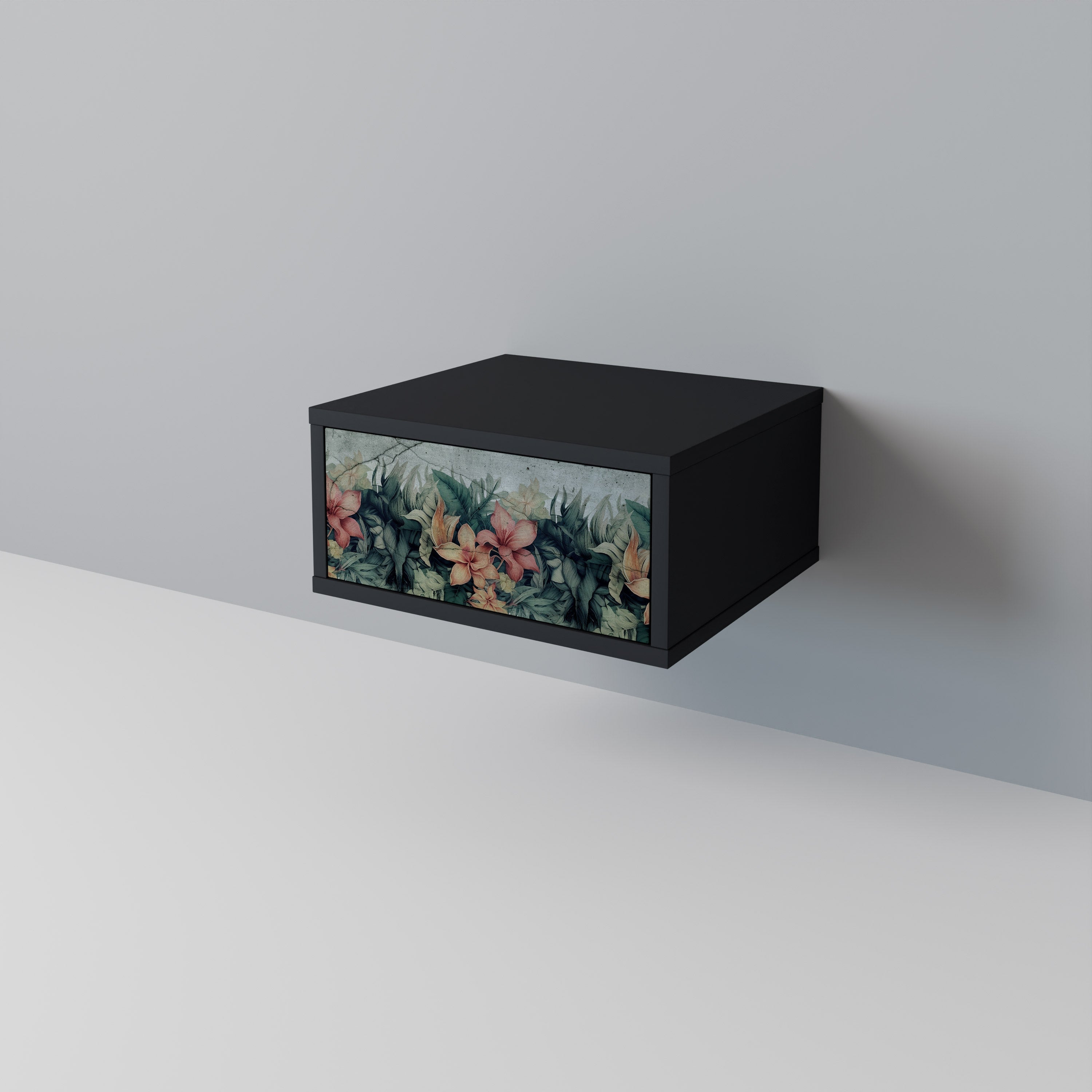 Table de chevet HEAVENLY BLOOM en finition noire