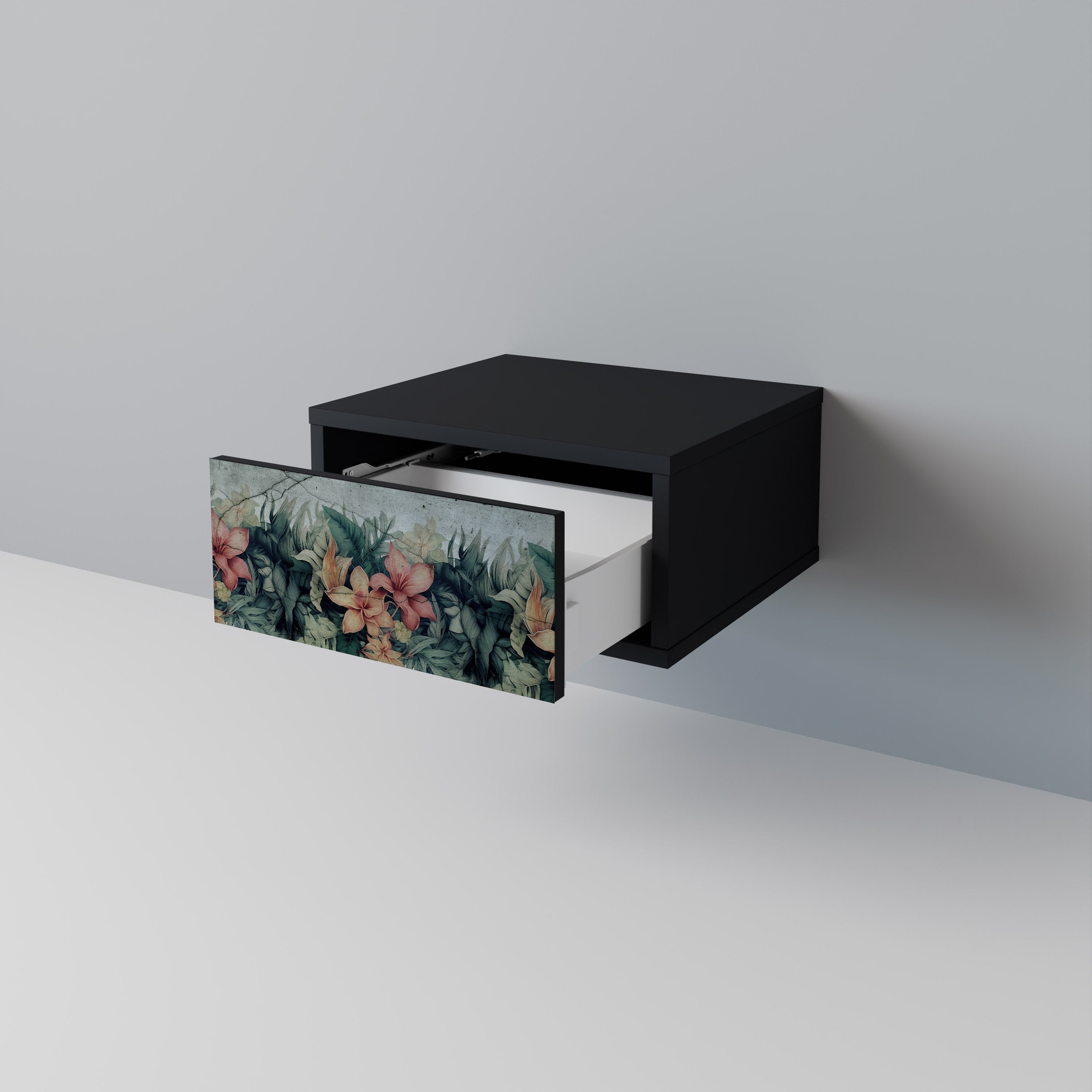 Table de chevet HEAVENLY BLOOM en finition noire