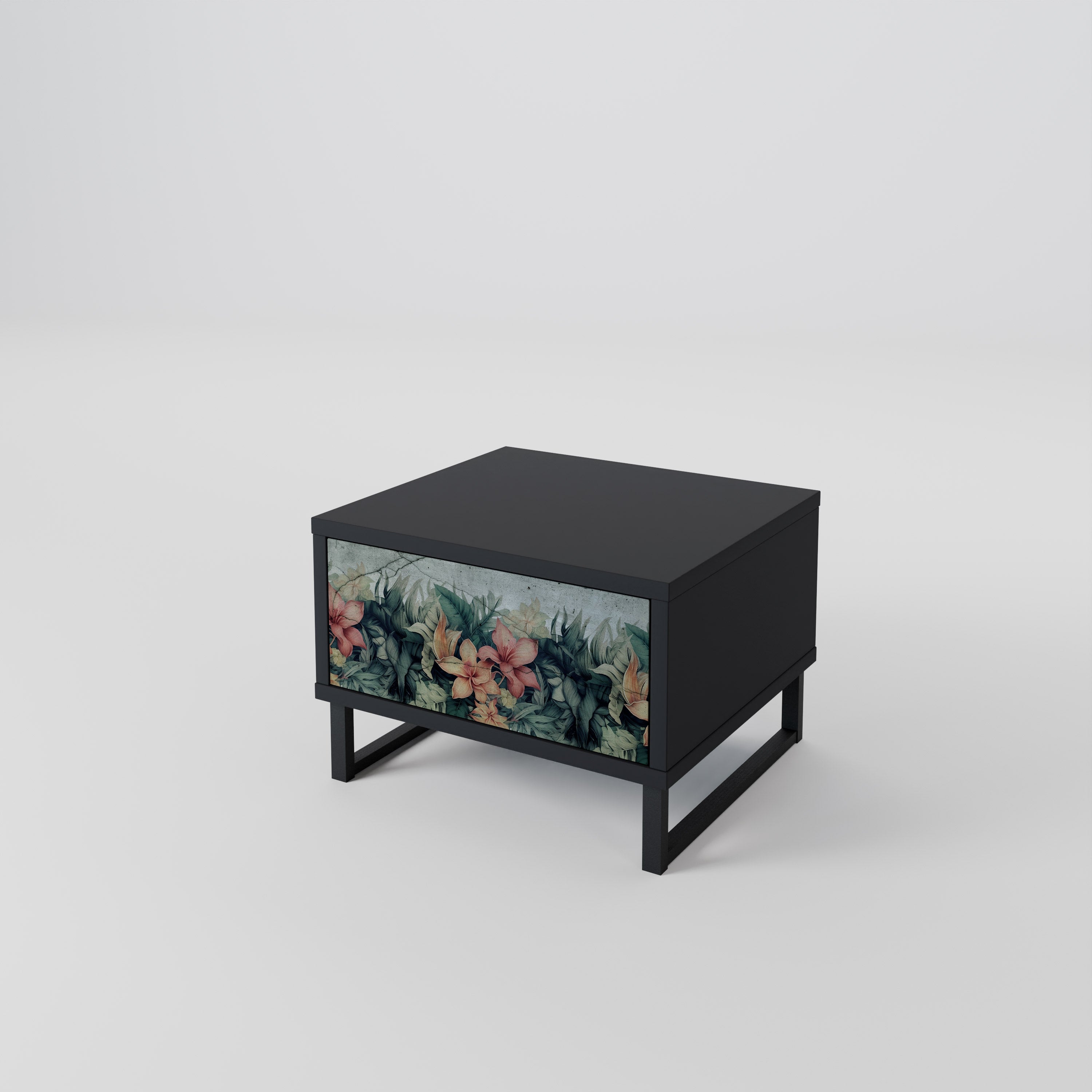 Table de chevet HEAVENLY BLOOM en finition noire