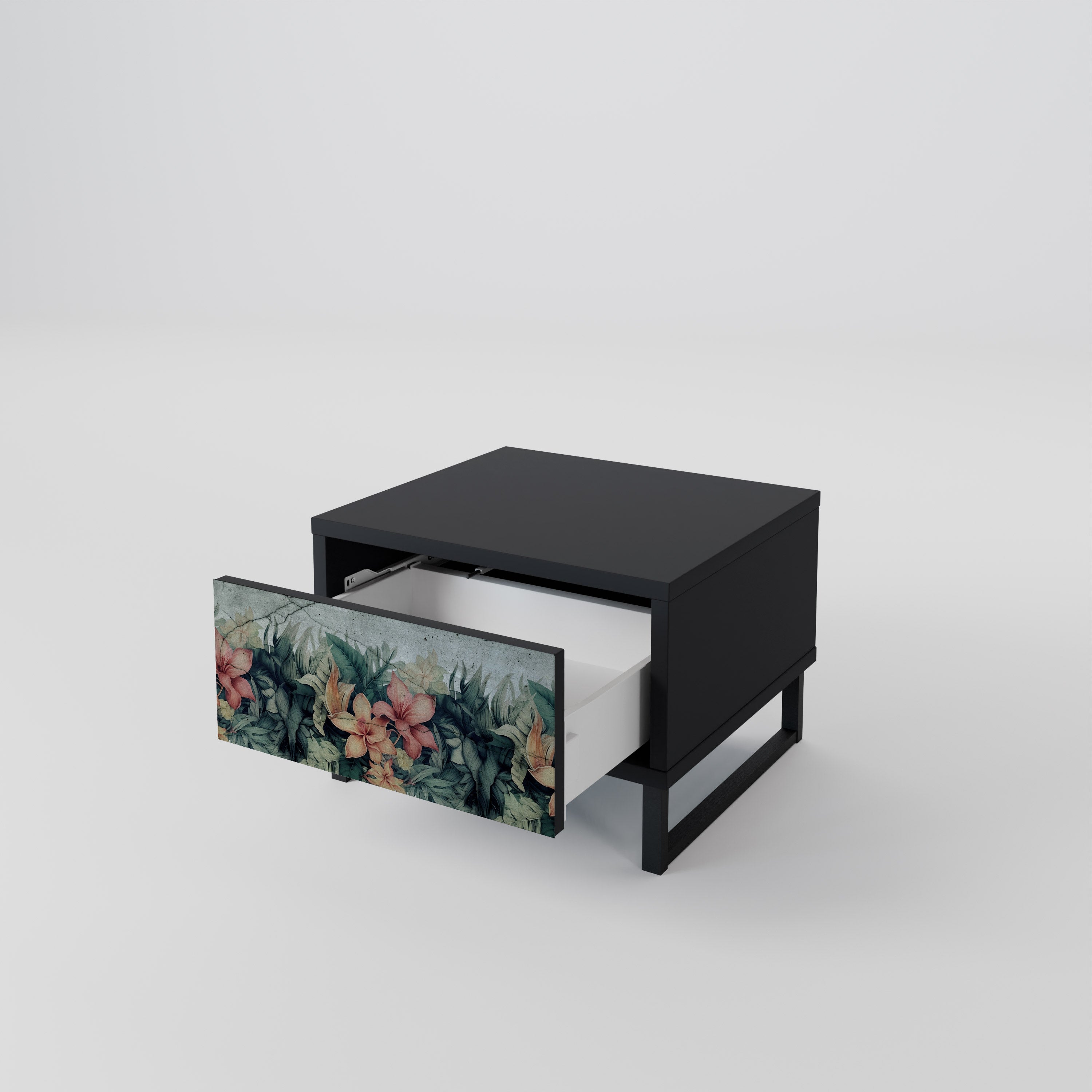 Table de chevet HEAVENLY BLOOM en finition noire
