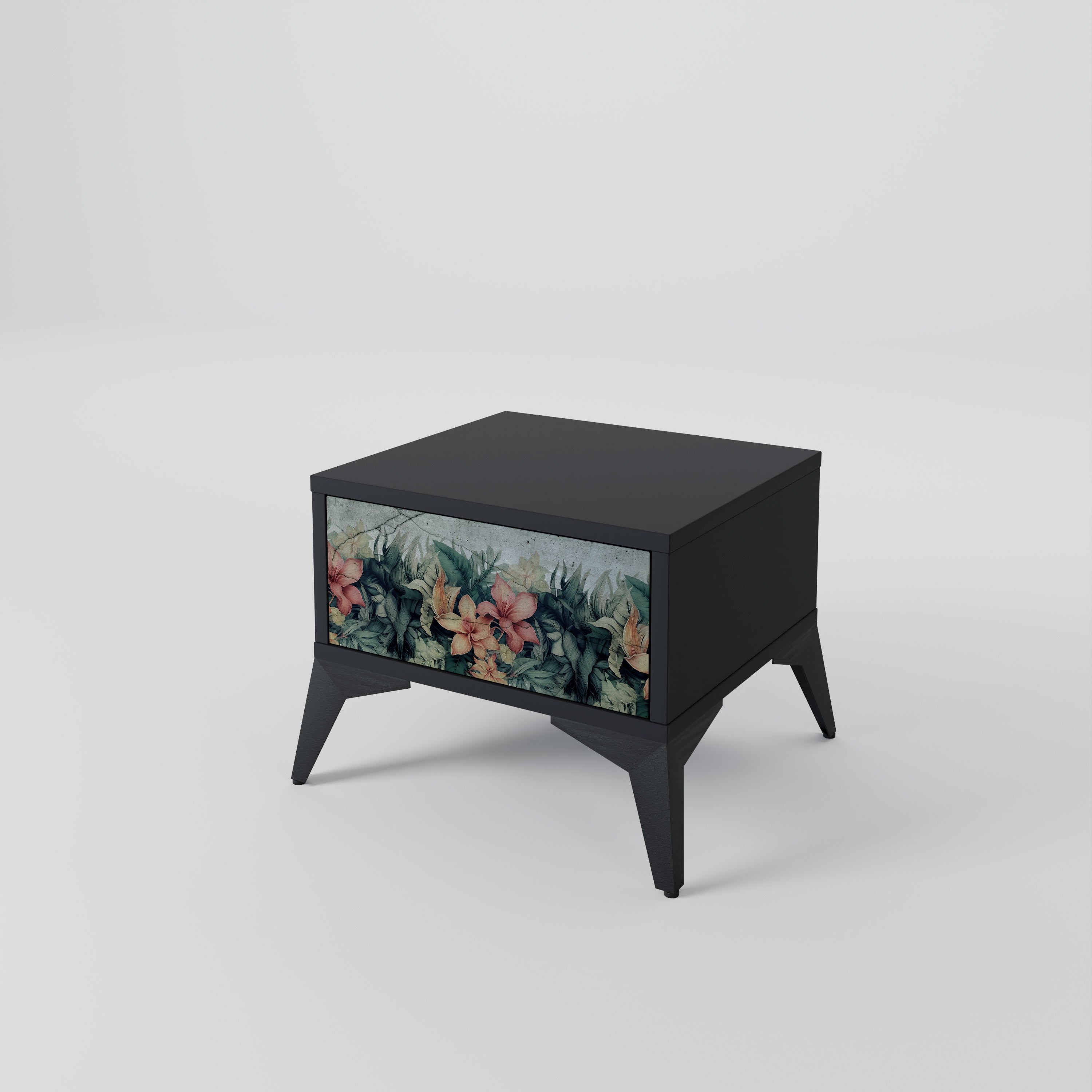 Table de chevet HEAVENLY BLOOM en finition noire