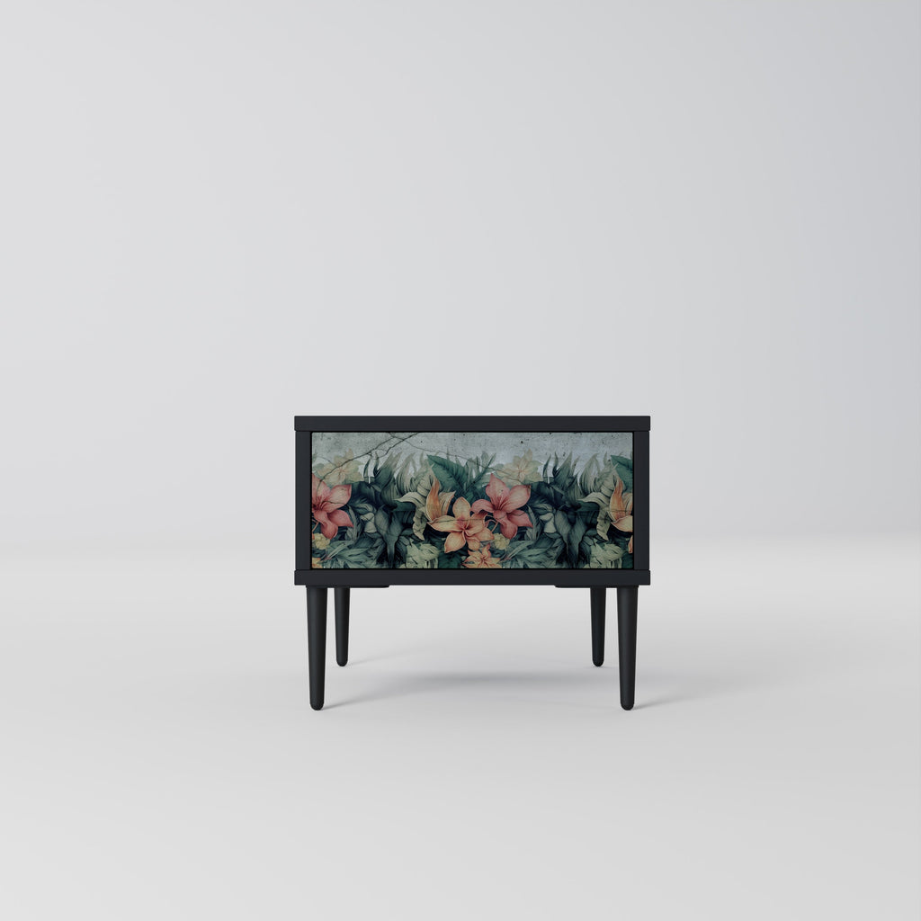 Table de chevet HEAVENLY BLOOM en finition noire
