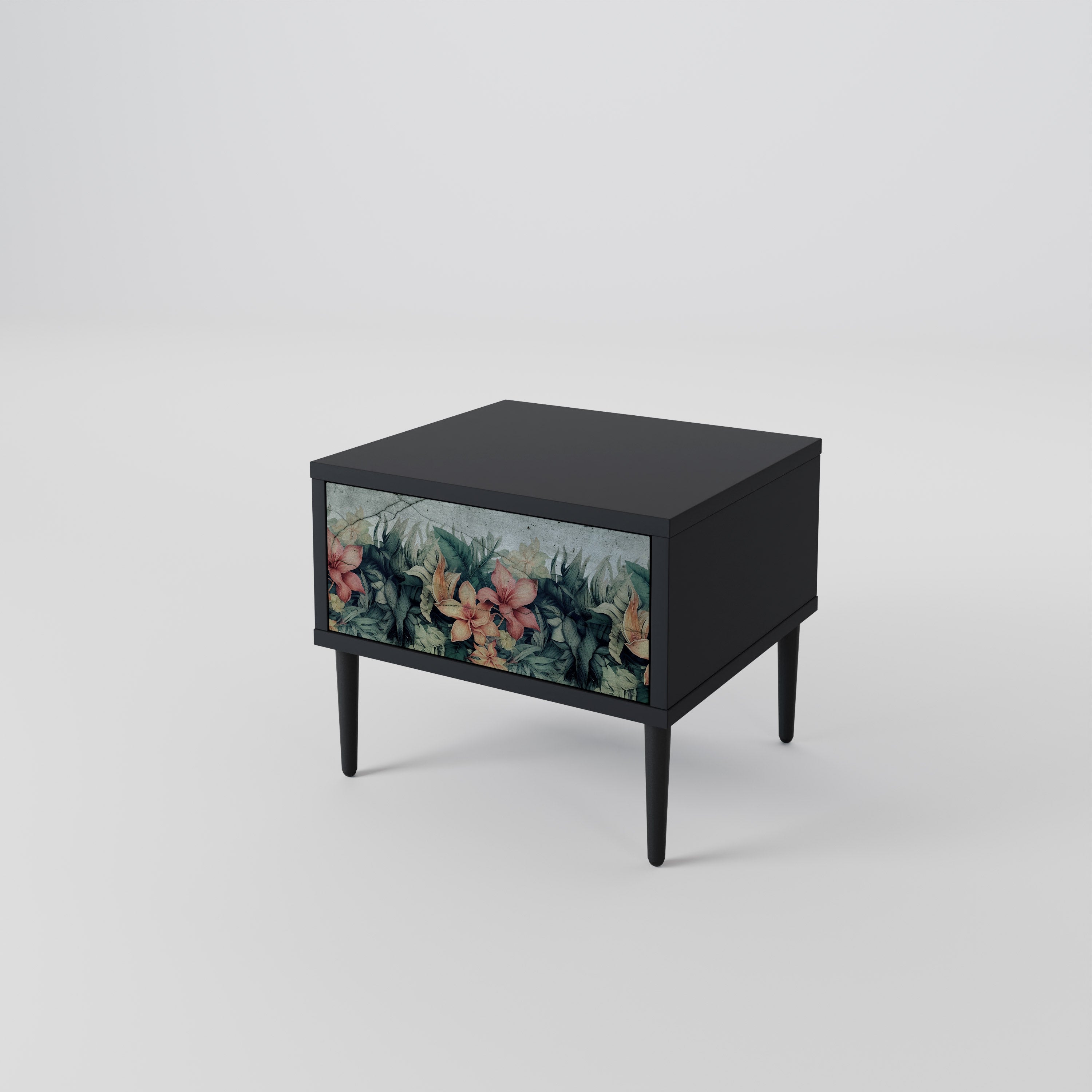Table de chevet HEAVENLY BLOOM en finition noire