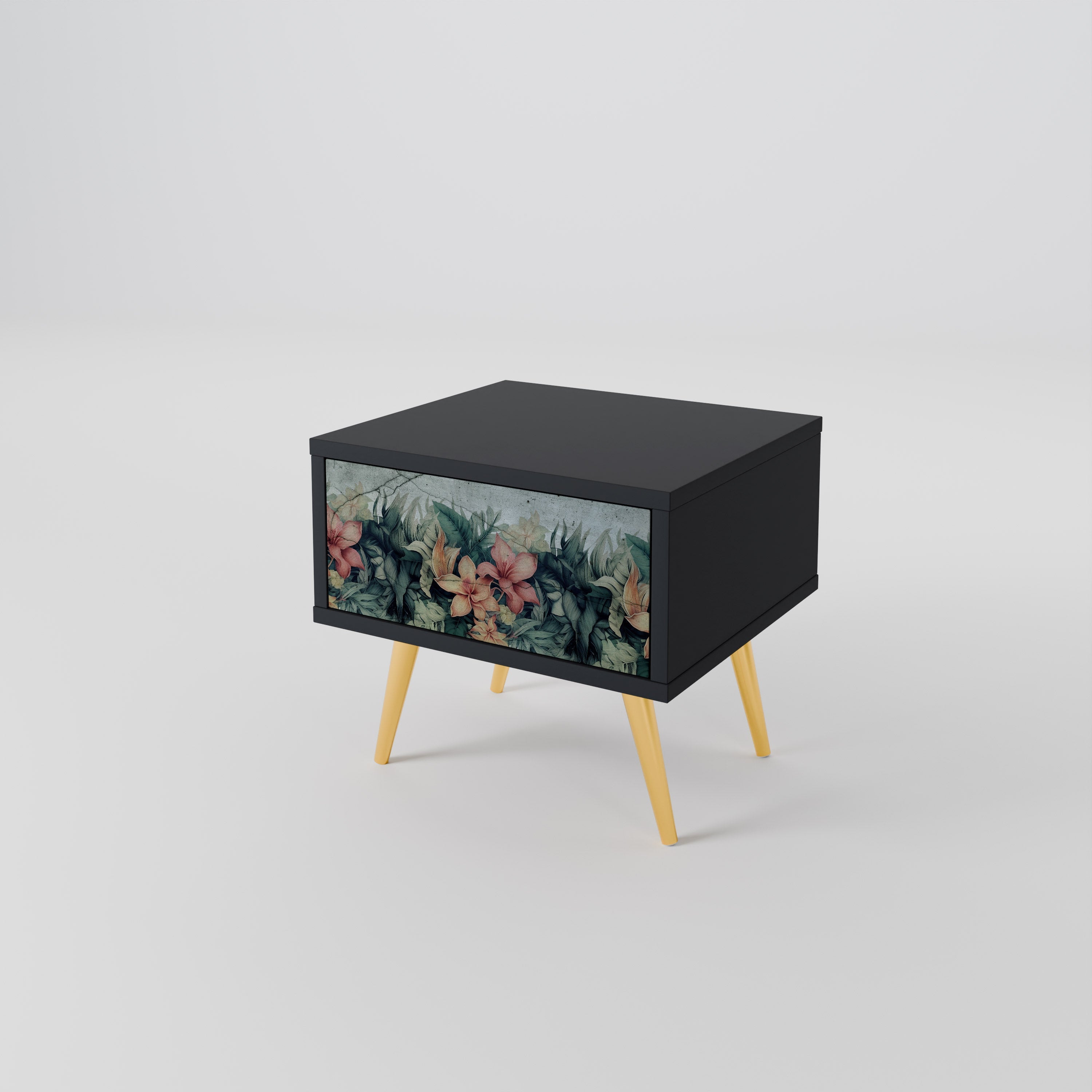 Table de chevet HEAVENLY BLOOM en finition noire