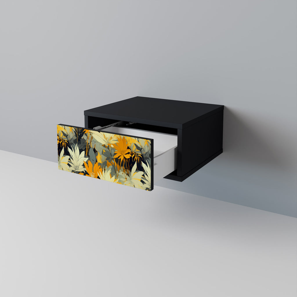 Table de chevet SUNKISSED LILY en finition noire