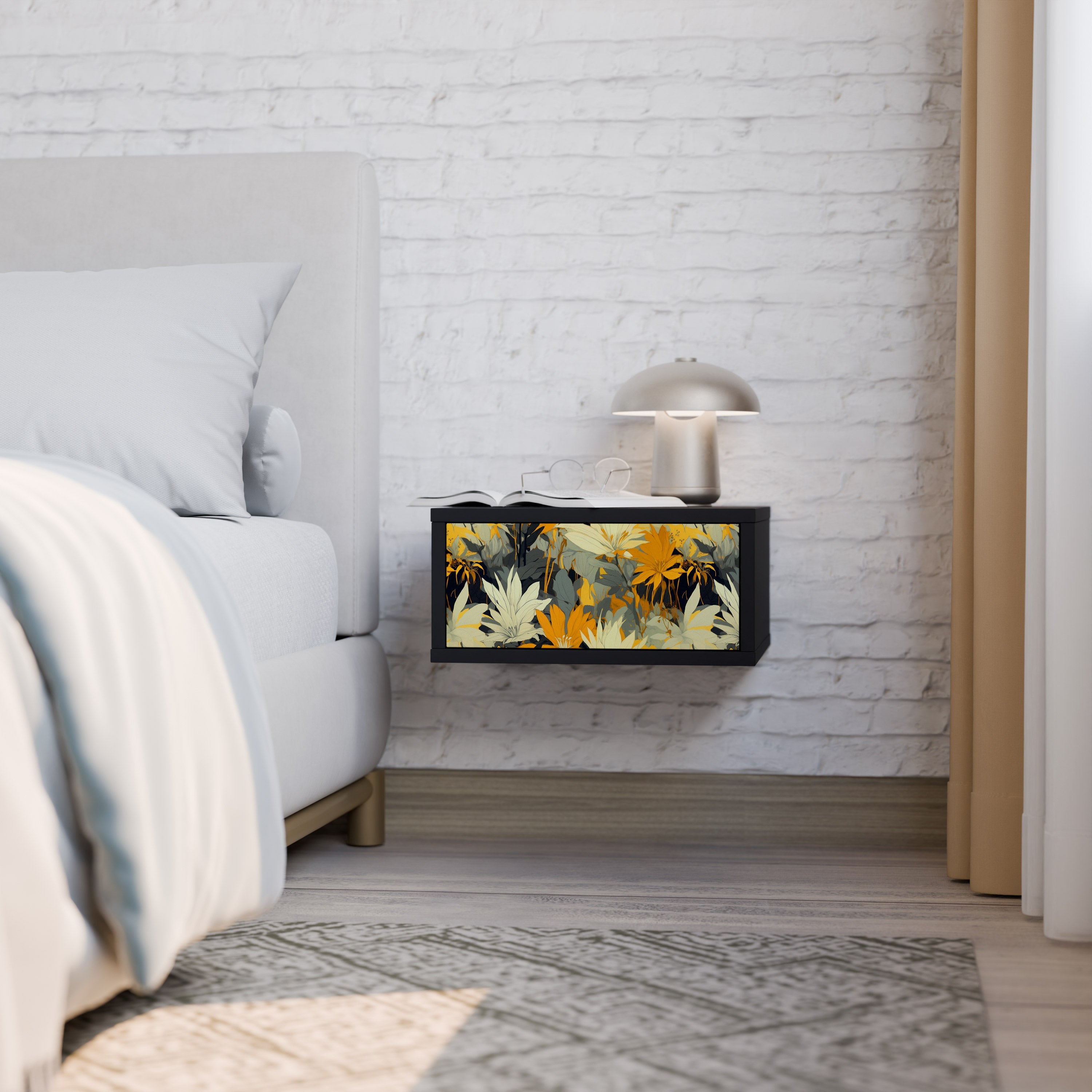 Table de chevet SUNKISSED LILY en finition noire