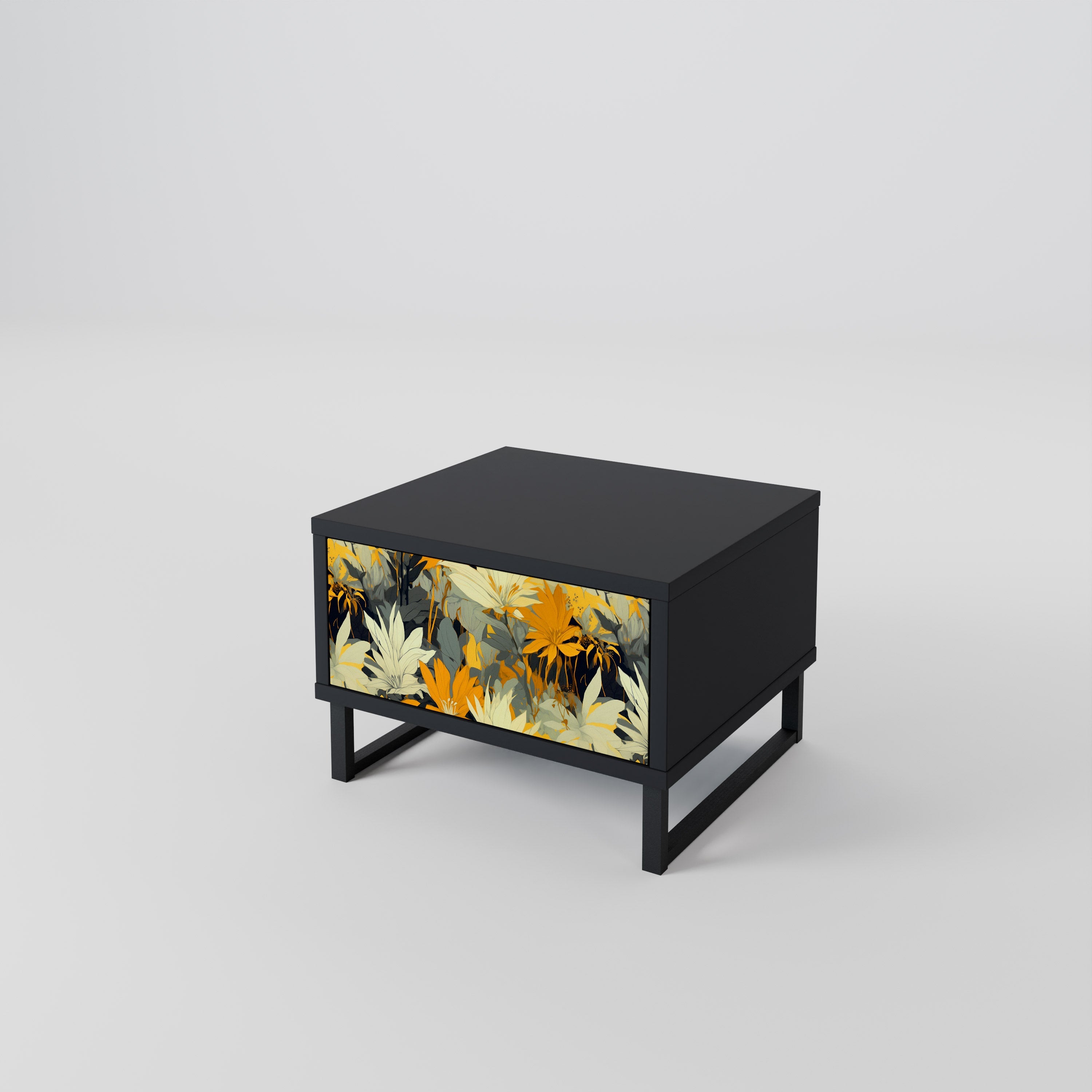 Table de chevet SUNKISSED LILY en finition noire