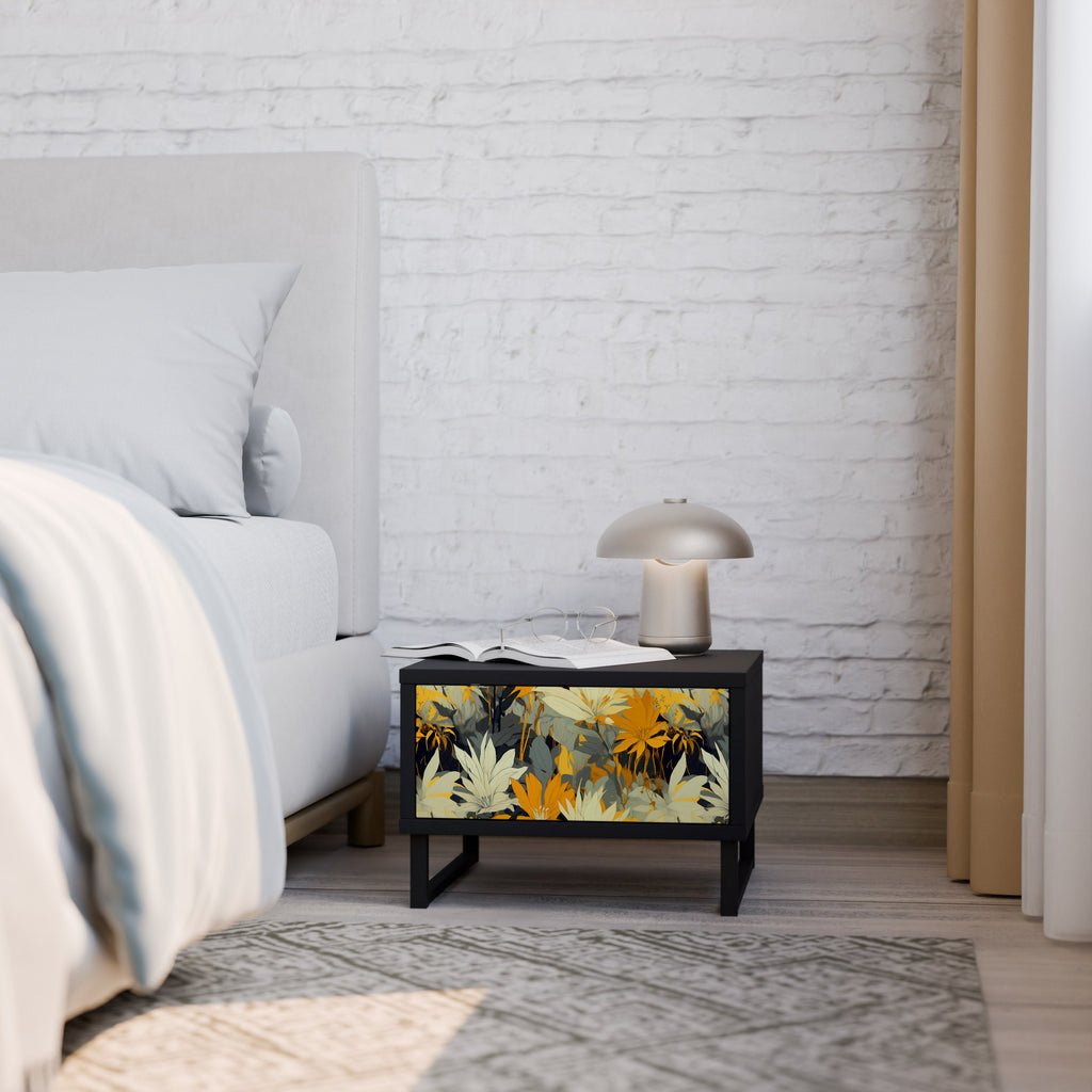 Table de chevet SUNKISSED LILY en finition noire