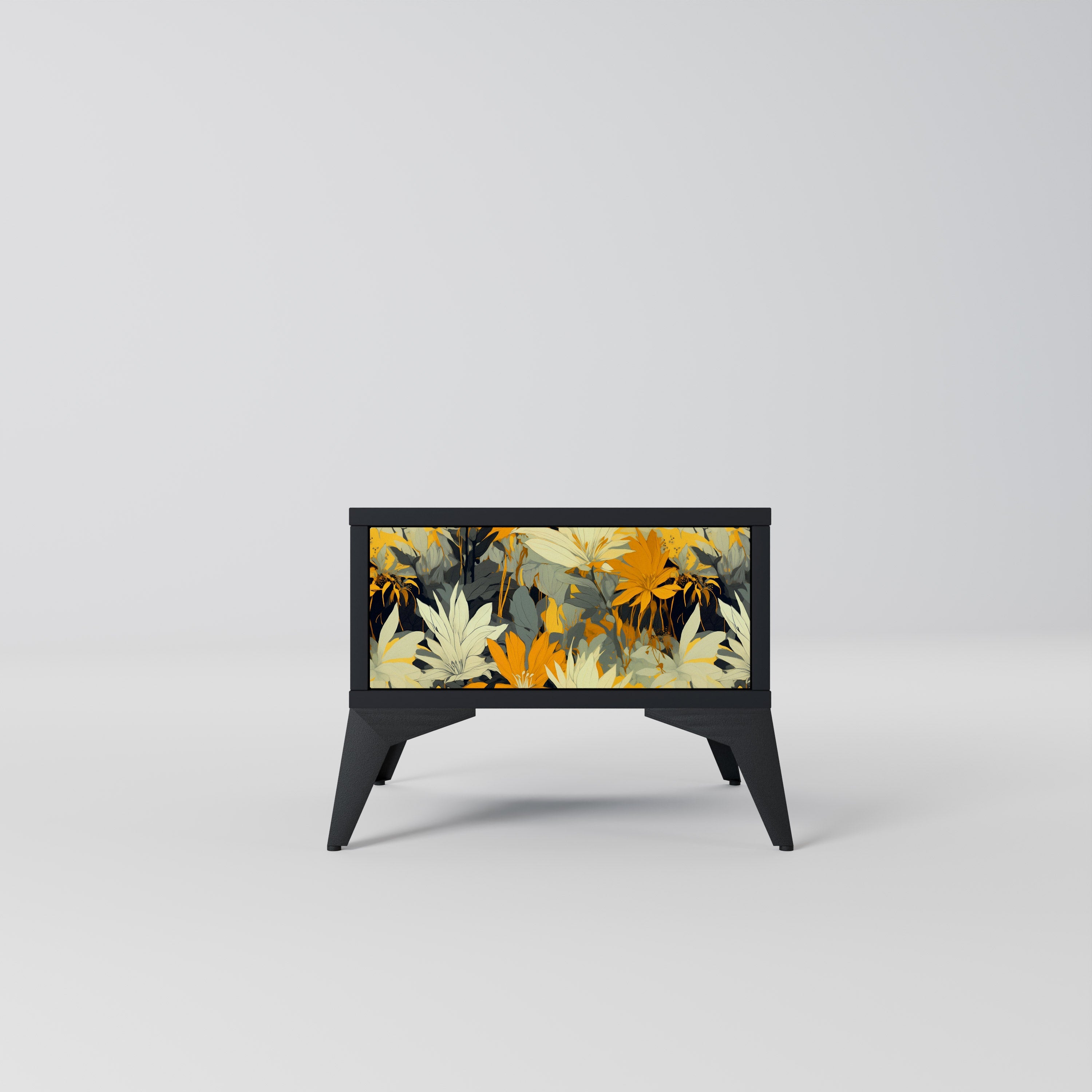 Table de chevet SUNKISSED LILY en finition noire