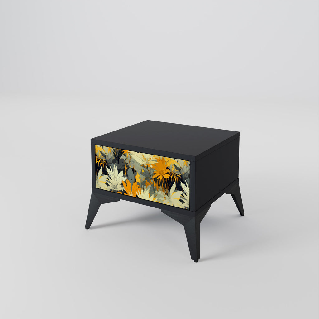Table de chevet SUNKISSED LILY en finition noire