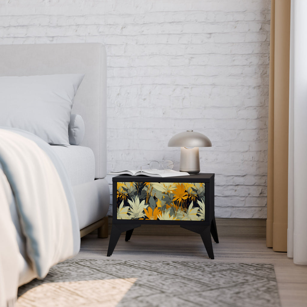 Table de chevet SUNKISSED LILY en finition noire