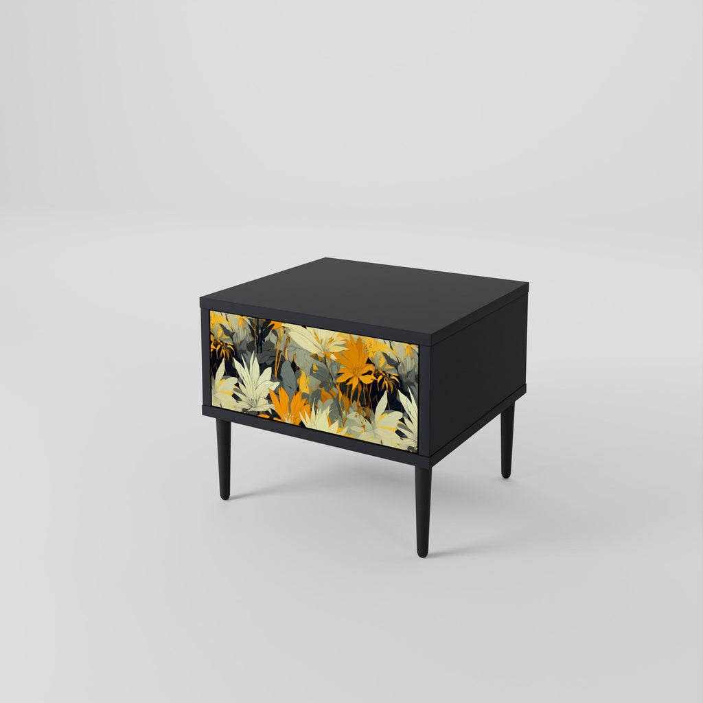 Table de chevet SUNKISSED LILY en finition noire