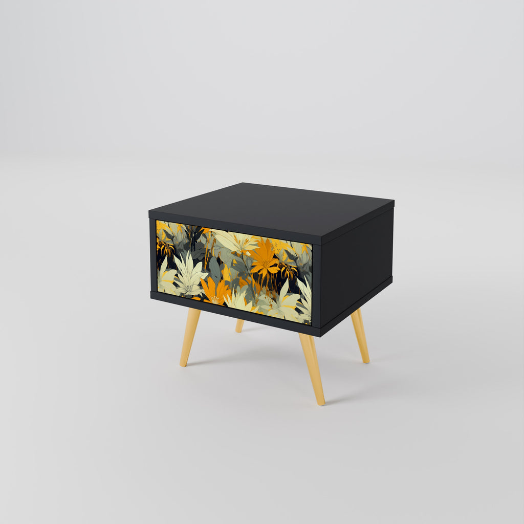 Table de chevet SUNKISSED LILY en finition noire