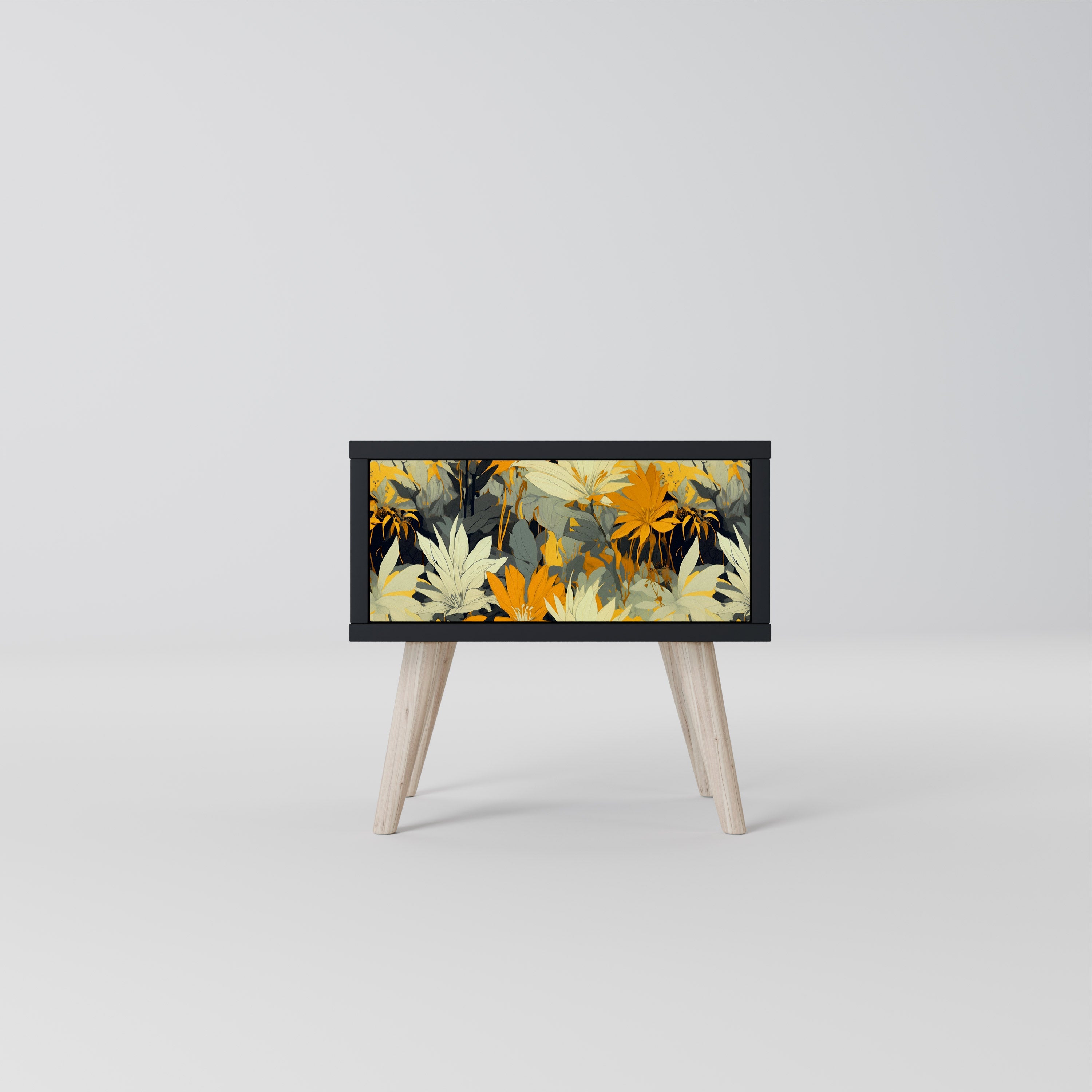 Table de chevet SUNKISSED LILY en finition noire