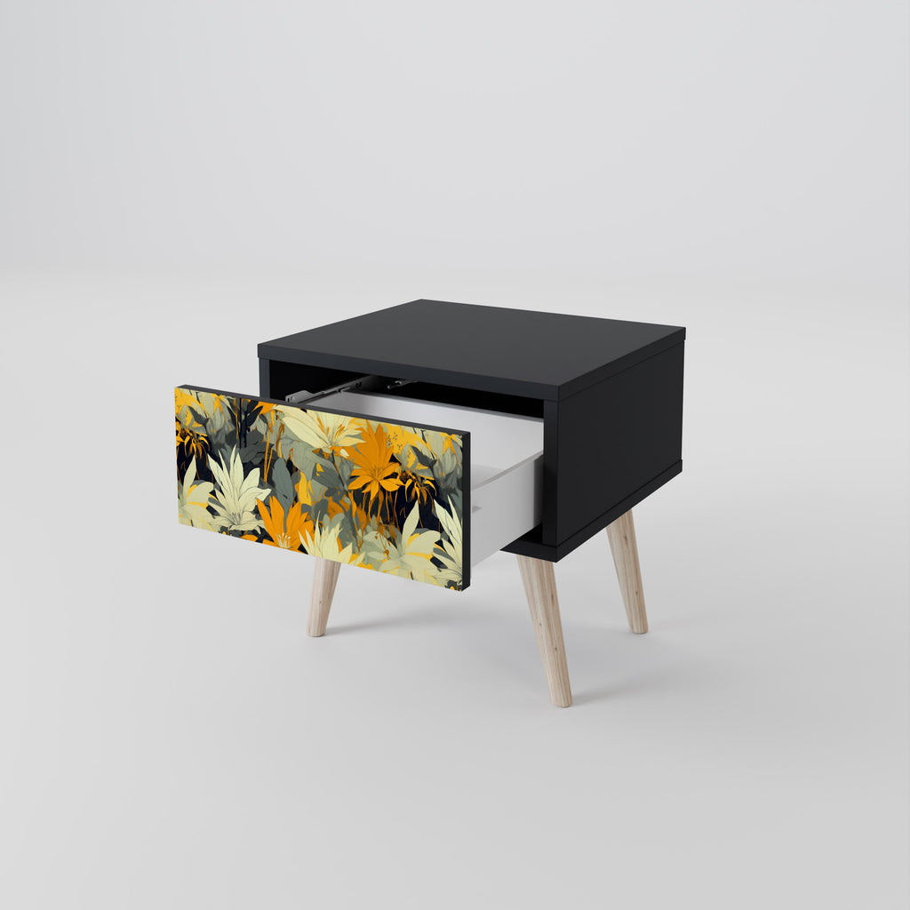 Table de chevet SUNKISSED LILY en finition noire