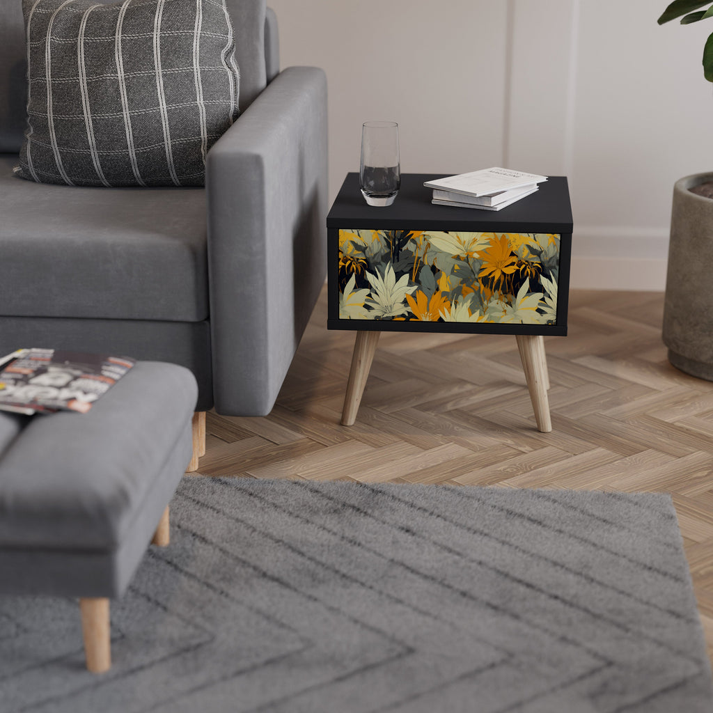 Table de chevet SUNKISSED LILY en finition noire