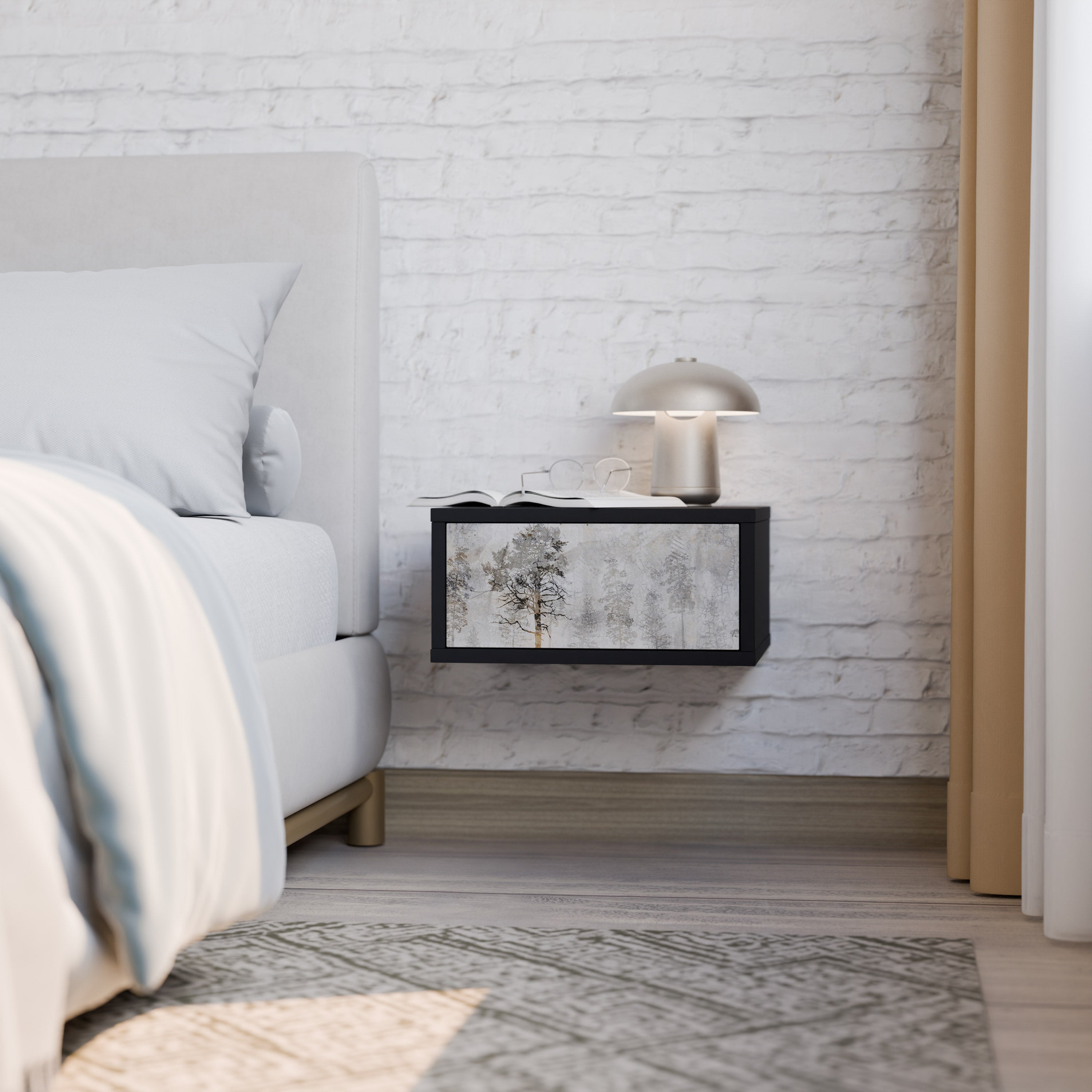 Table de chevet FADE IN THE TREES en finition noire