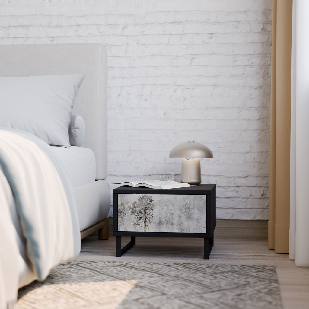 Table de chevet FADE IN THE TREES en finition noire