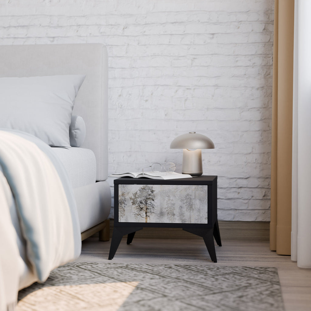 Table de chevet FADE IN THE TREES en finition noire